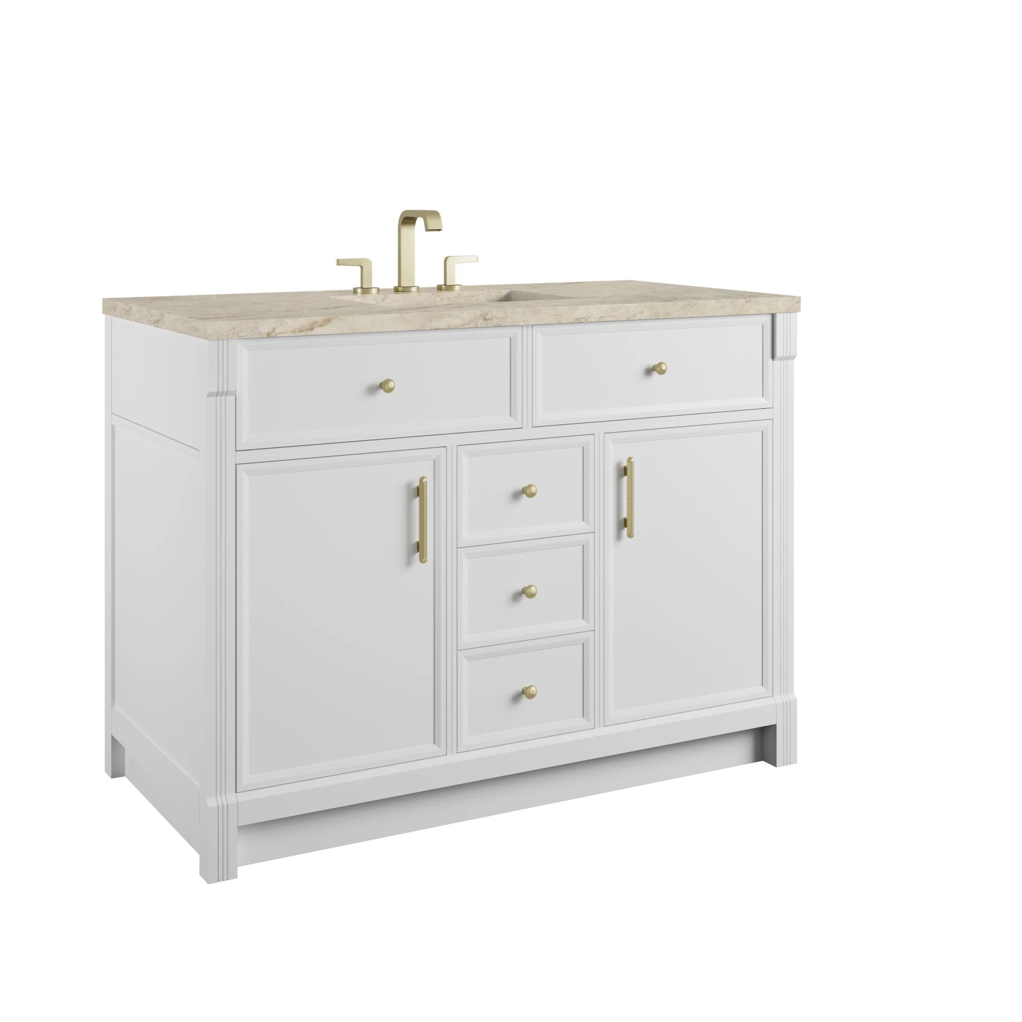 48" Bellshire Single Vanity in Bright White w/FreePower Wireless Charger by James Martin Vanities-Tajnar Eclos 10