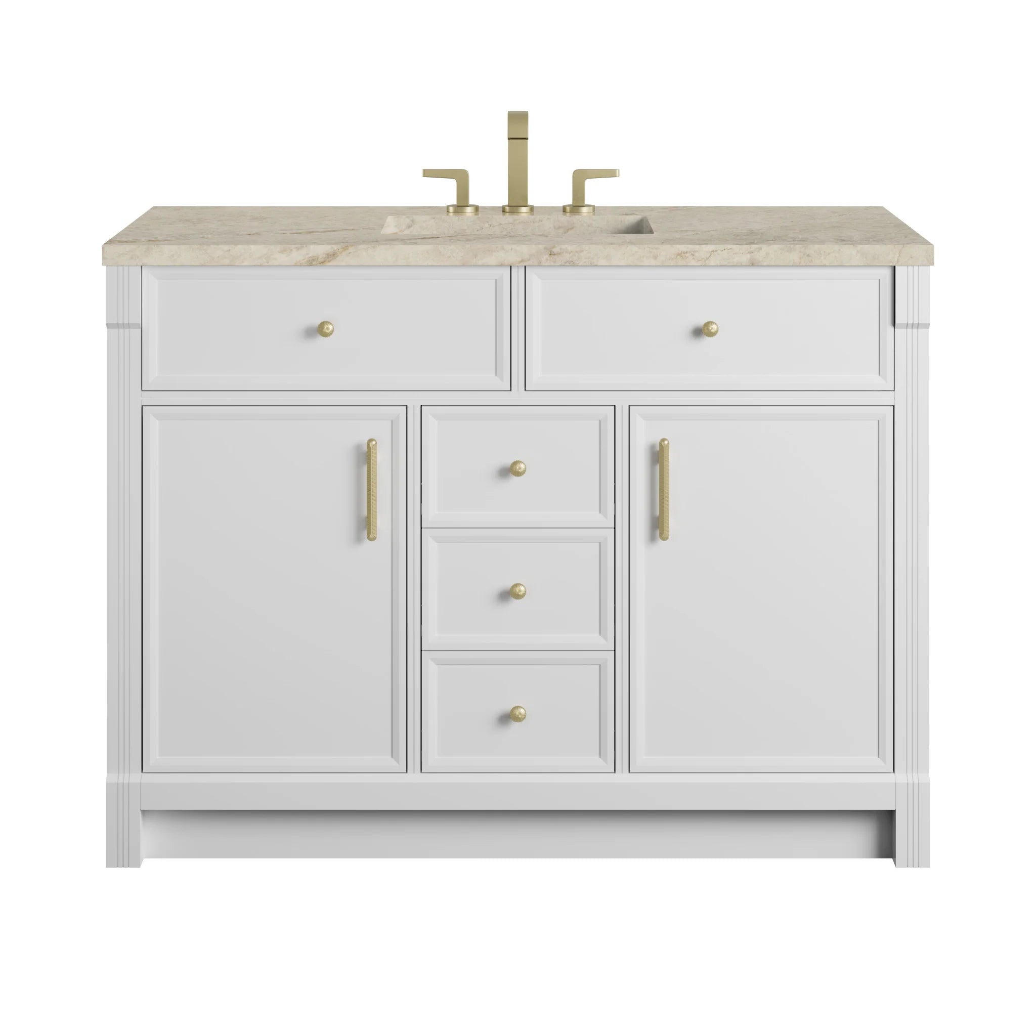 48" Bellshire Single Vanity in Bright White w/FreePower Wireless Charger by James Martin Vanities-Tajnar Eclos