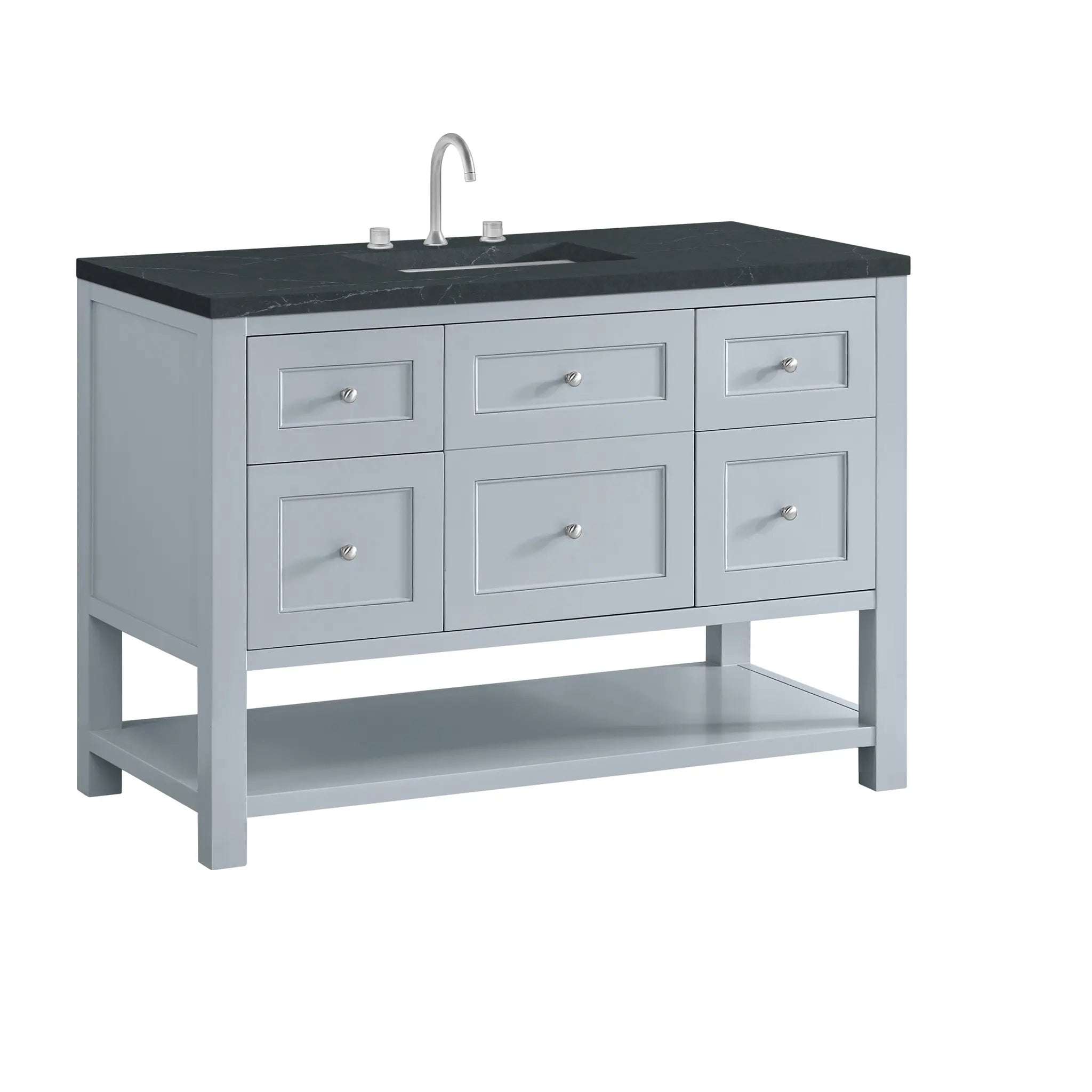 48 Breckenridge Single Vanity In Serenity Blue Standard Charcoal Soapstone Silestone 8 Widespread 10