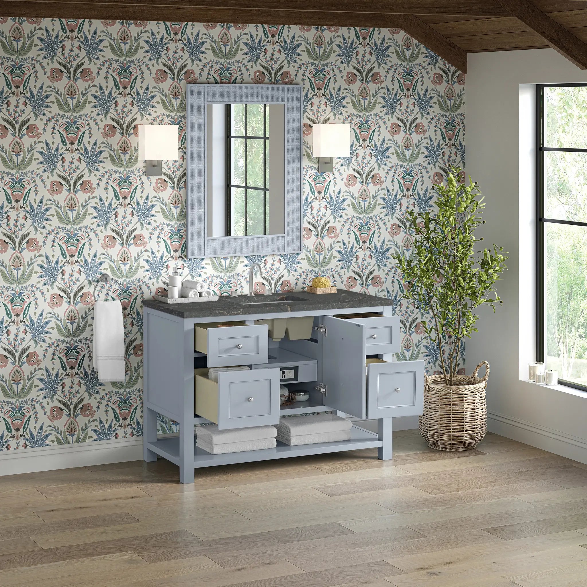 48 Breckenridge Single Vanity In Serenity Blue Standard Parisien Bleu Silestone 8 Widespread 5