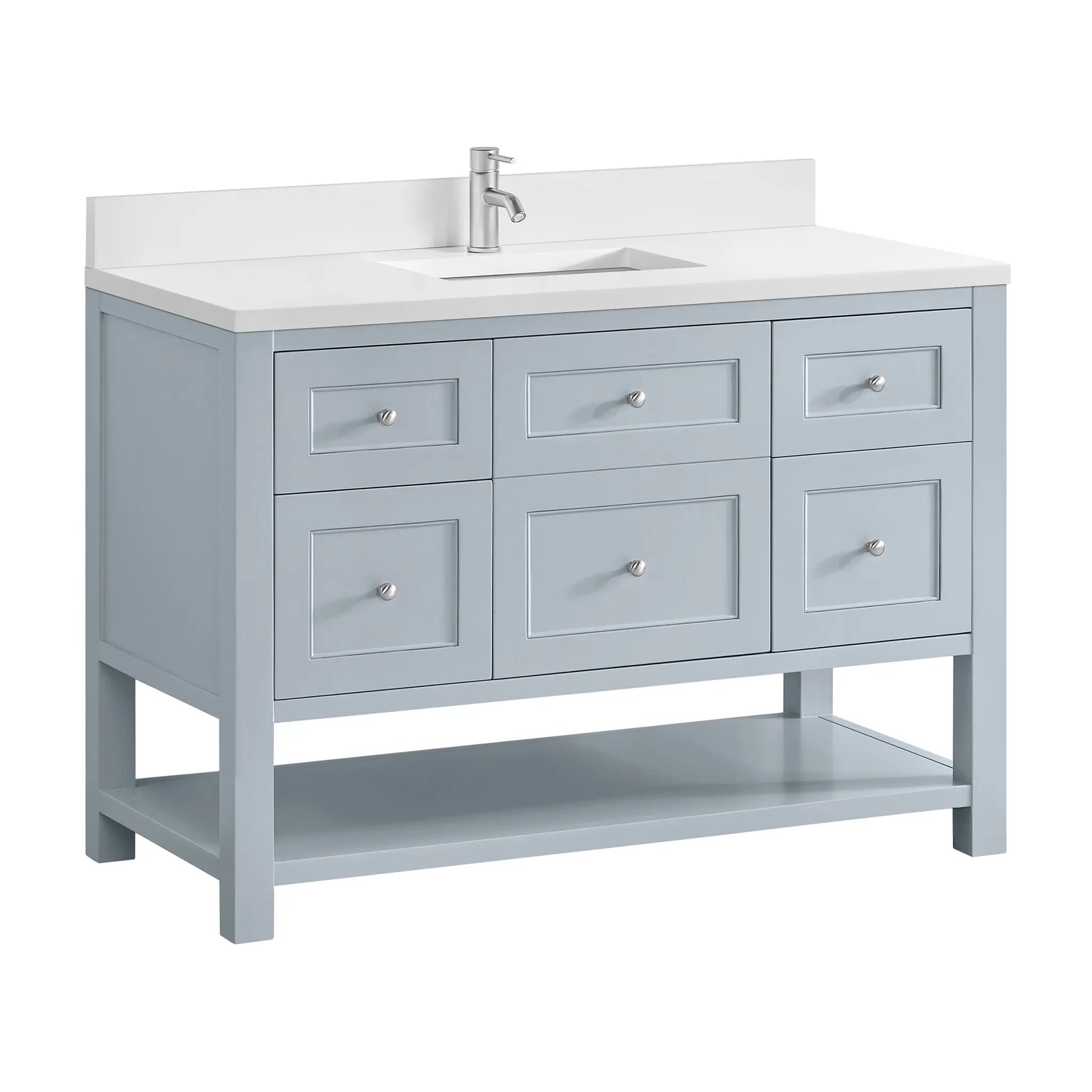 48 Breckenridge Single Vanity In Serenity Blue Standard White Zeus Silestone Backsplash Single Hole 10