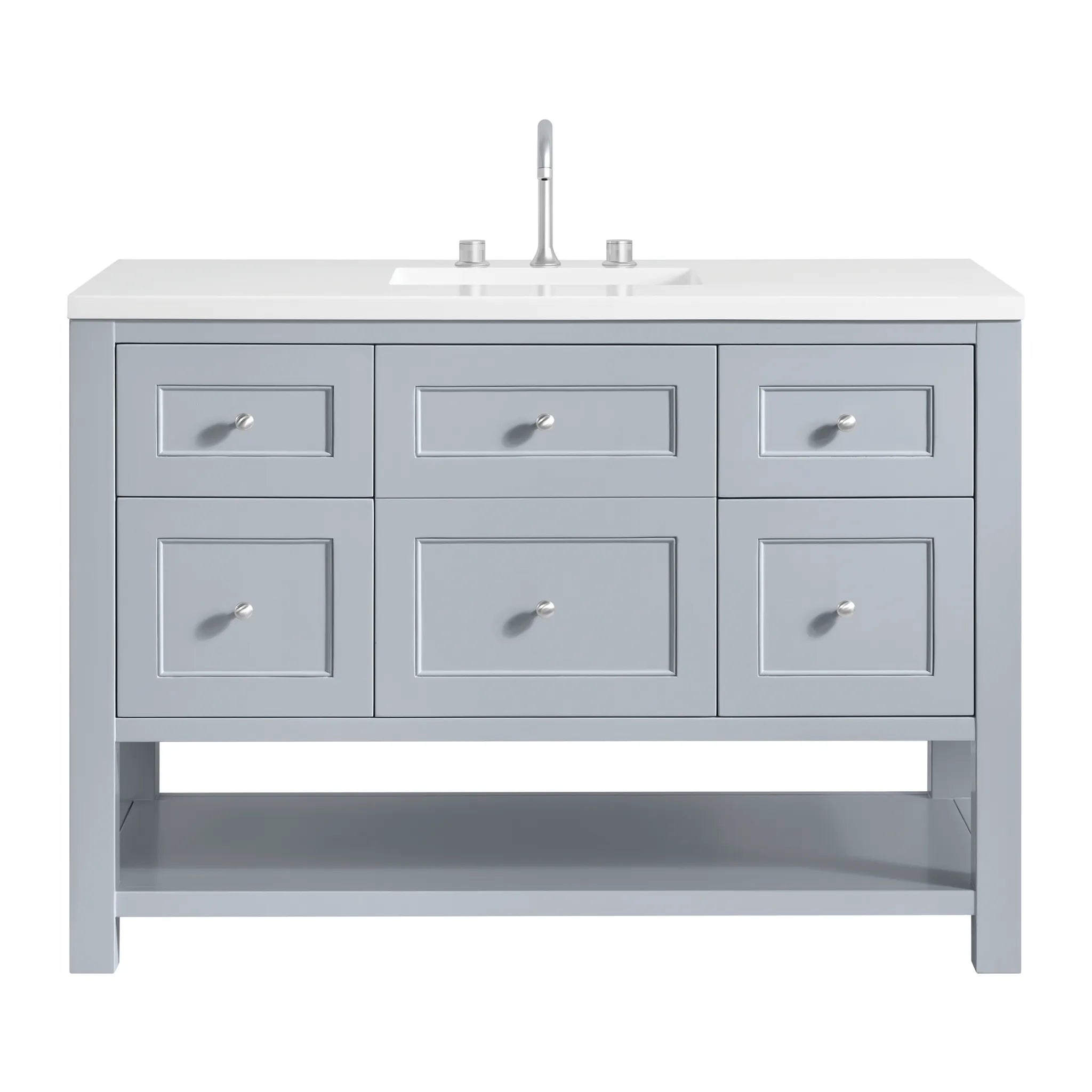 48" Breckenridge Single Vanity in Serenity Blue,-White Zeus Silestone-8" Widespread image