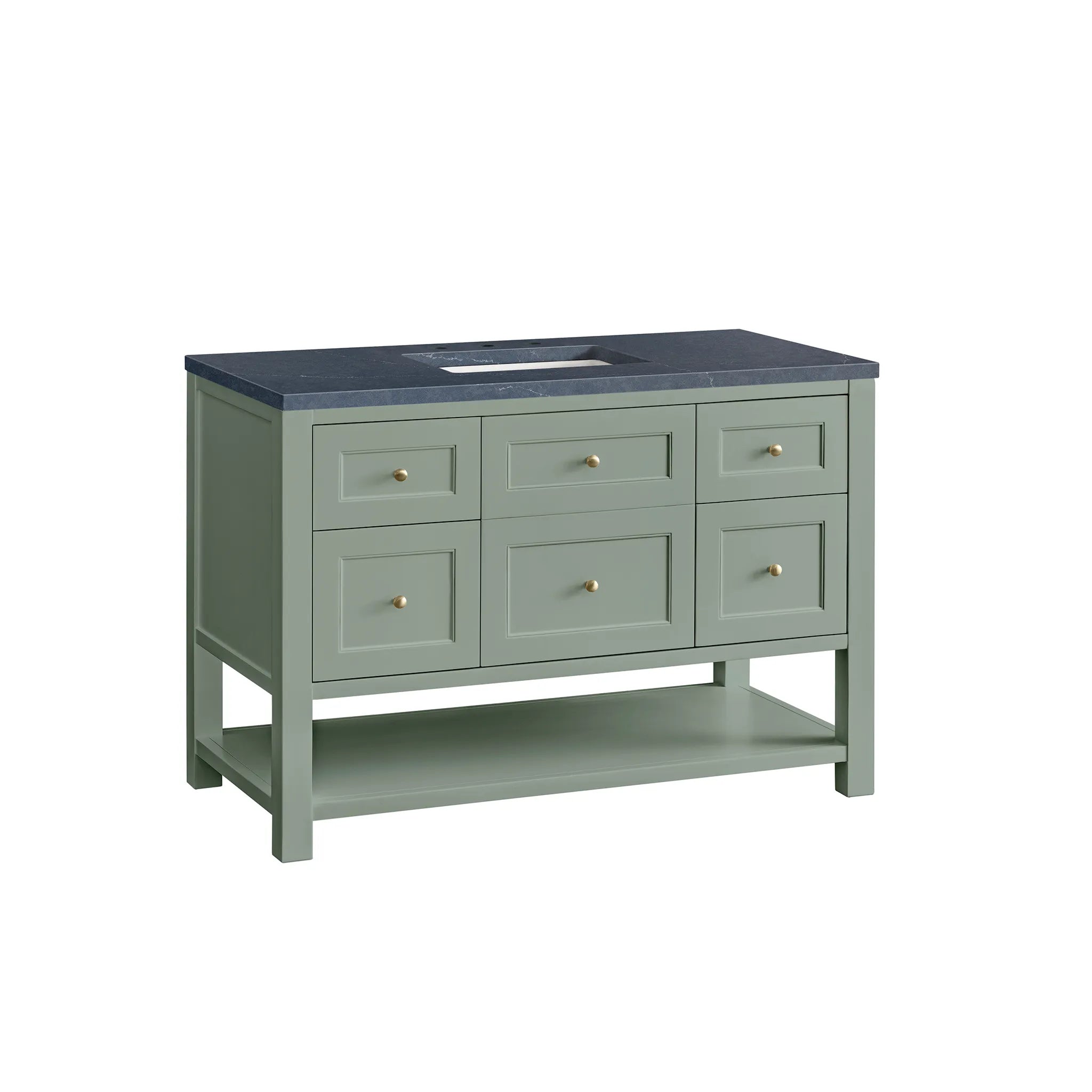 48" Breckenridge Single Vanity in Smokey Celadon-Charcoal Soapstone Silestone-8" Widespread image 5