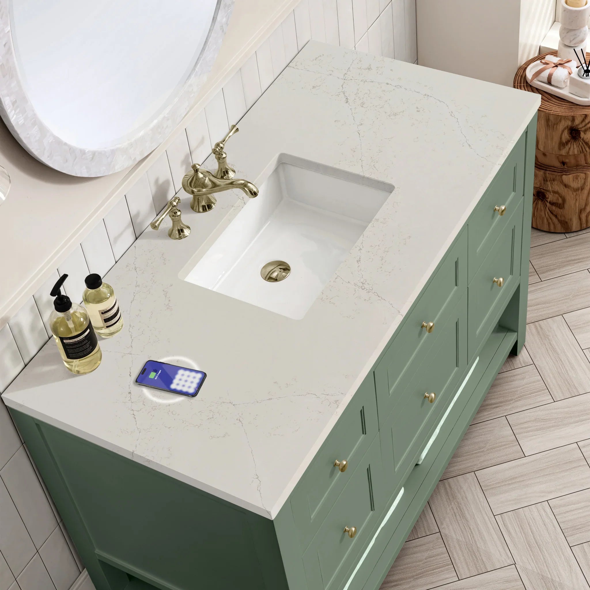 48-breckenridge-single-vanity-in-smokey-celadon-w-freepower-wireless-charger-by-james-martin-vanities-siberian-silestone image 8