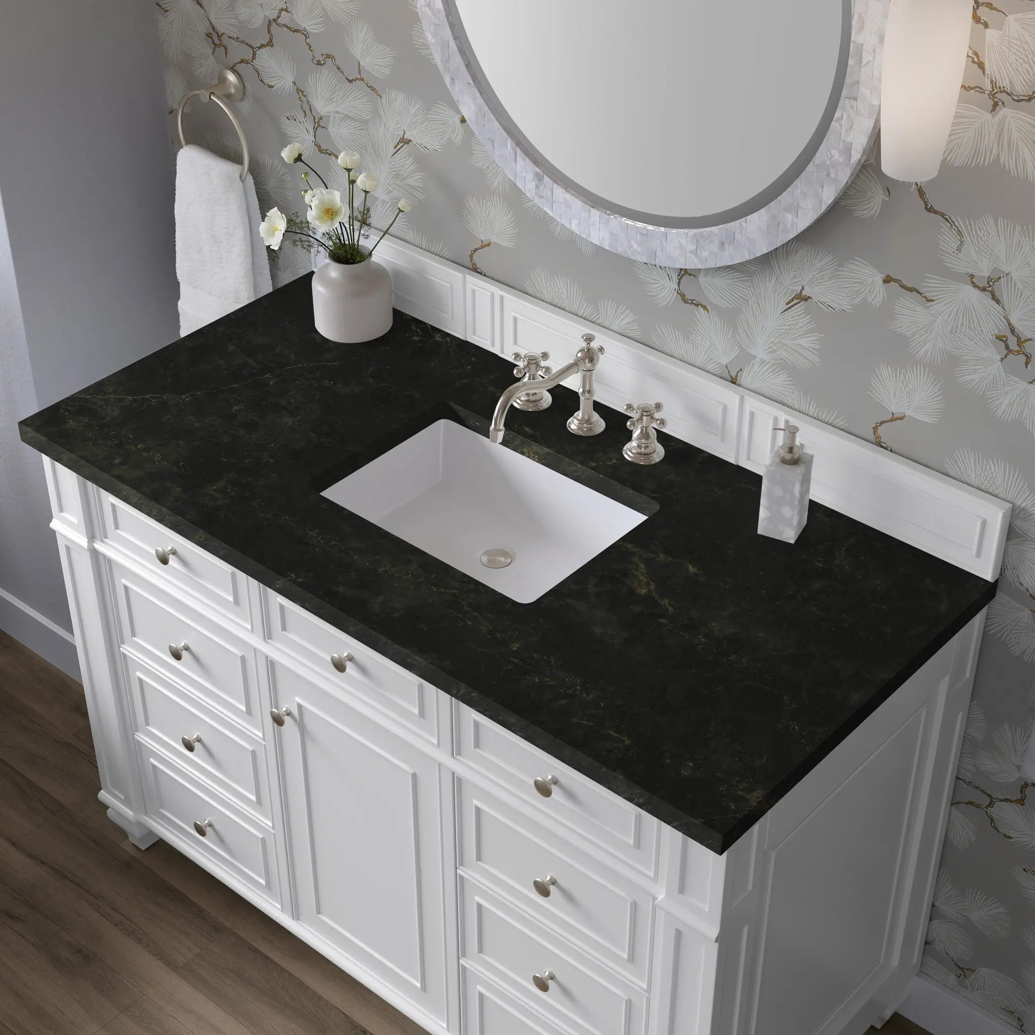 48 Bristol Single Vanity In Bright White Standard Phantome Eclos 8 Widespread 5