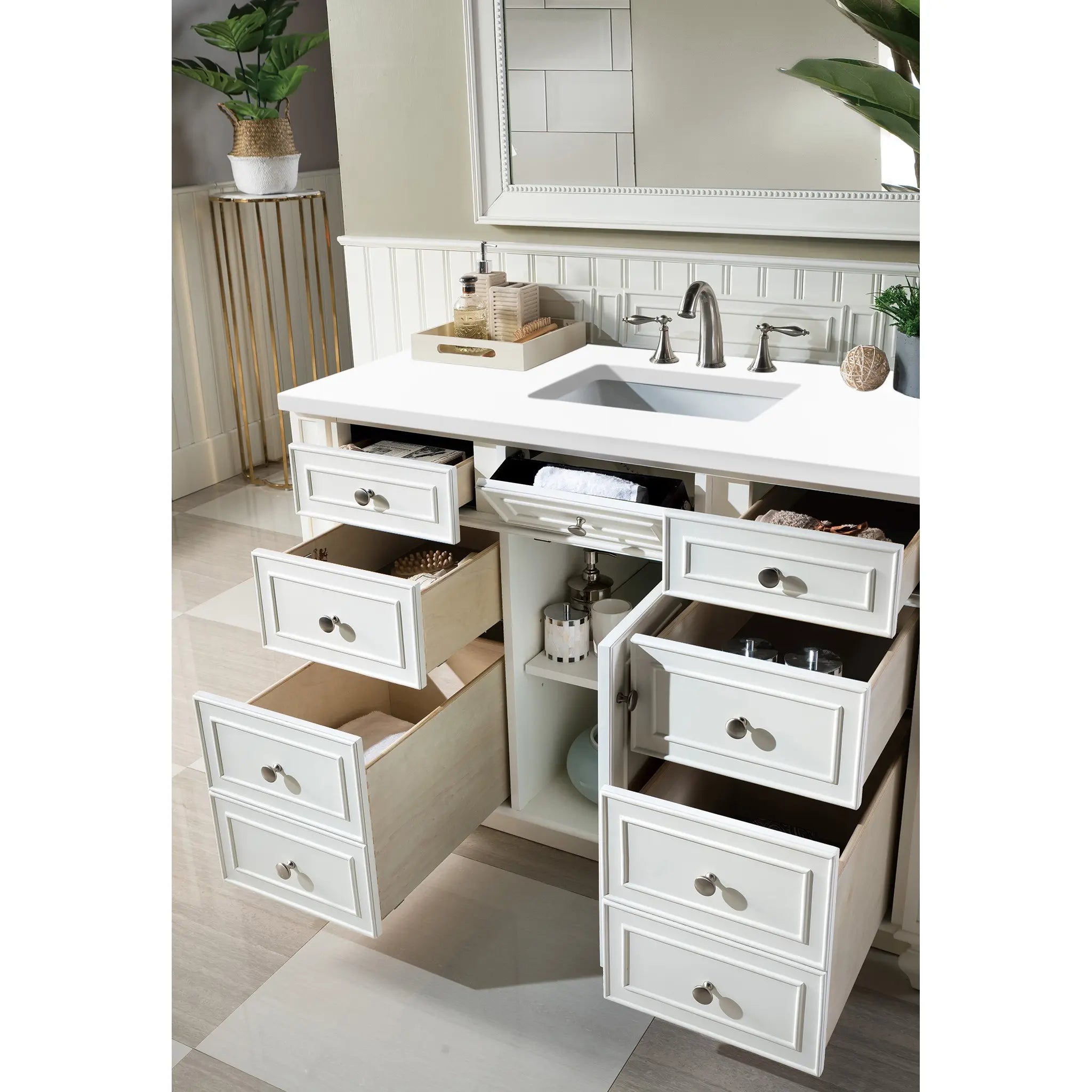 48 Bristol Single Vanity In Bright White Standard White Zeus Silestone 8 Widespread 3