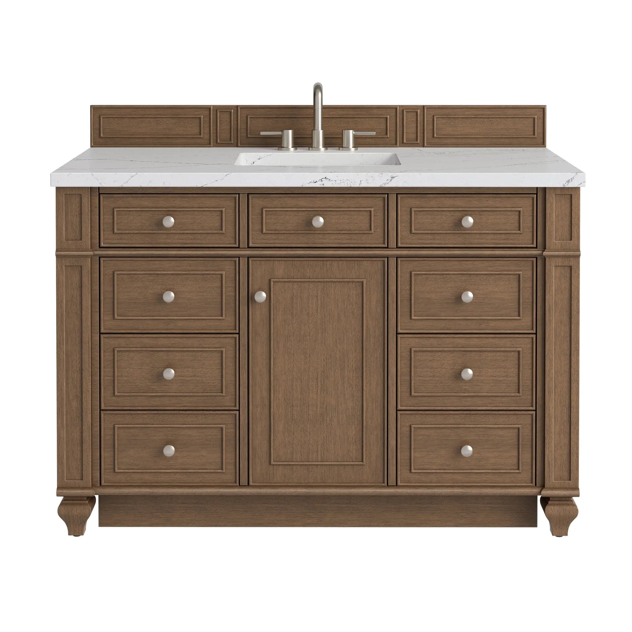 48 Bristol Single Vanity In Saddle Brown Standard Ethereal Noctis Silestone 8 Widespread 1