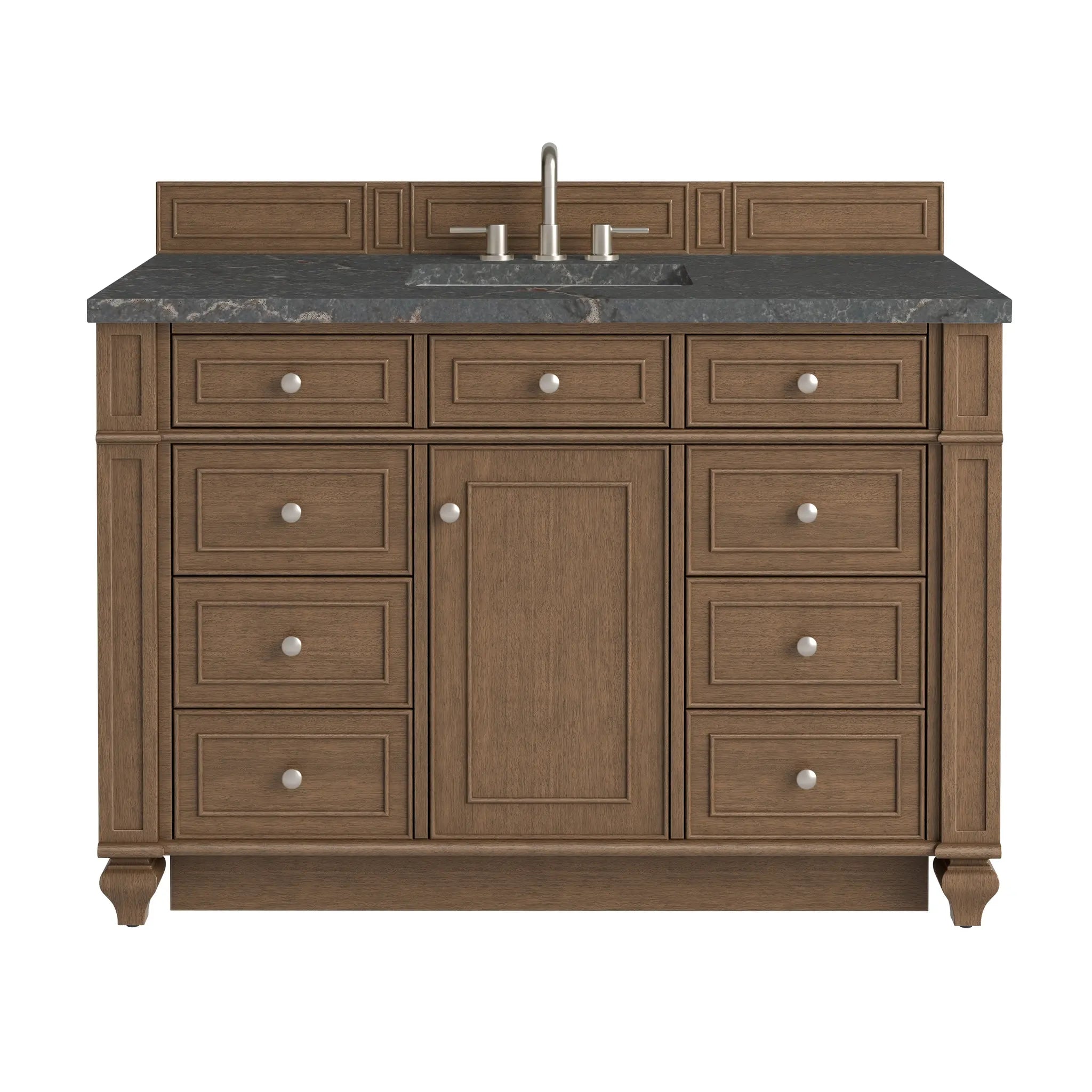 48 Bristol Single Vanity In Saddle Brown Standard Parisien Bleu Silestone 8 Widespread 1