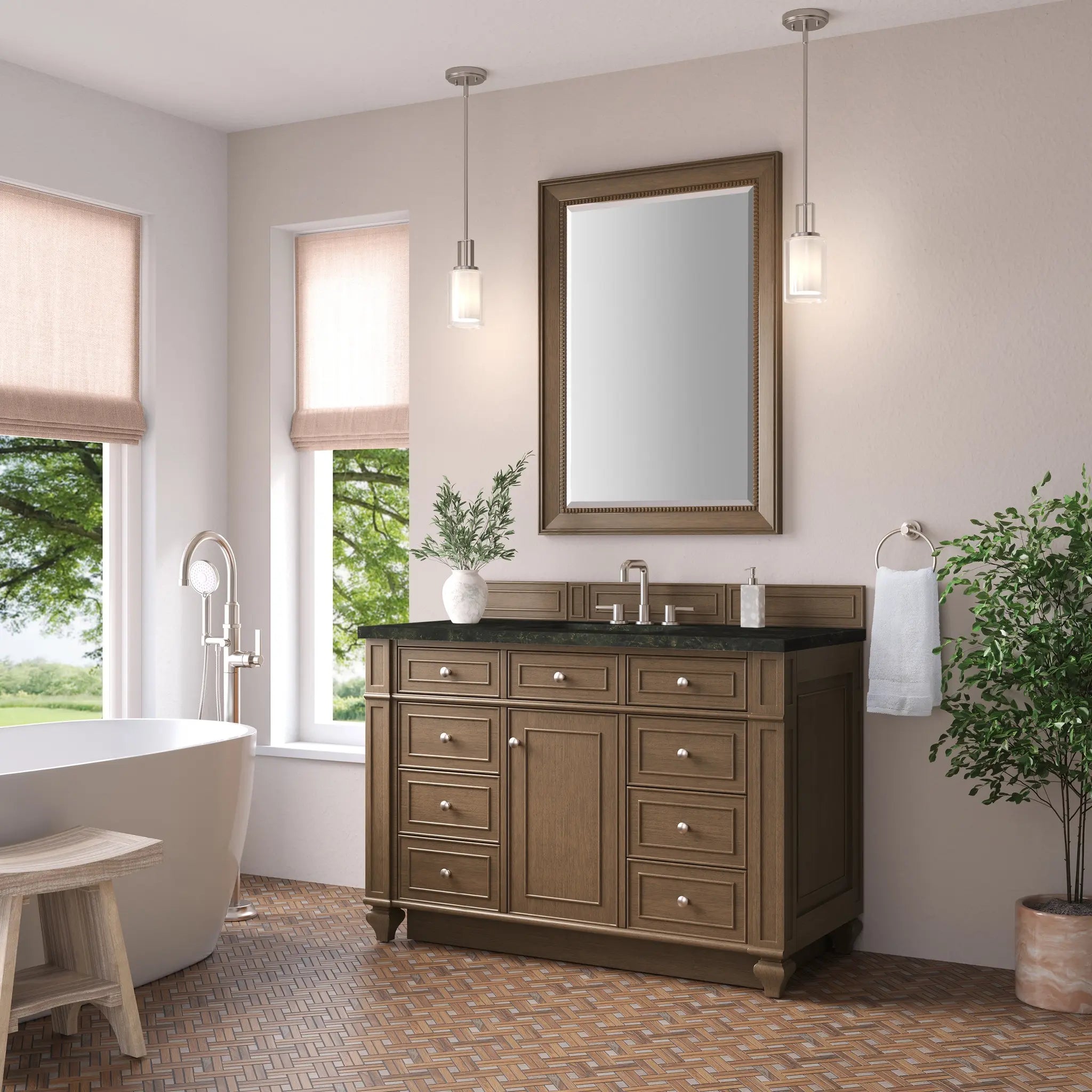 48 Bristol Single Vanity In Saddle Brown Standard Phantome Eclos 8 Widespread 3