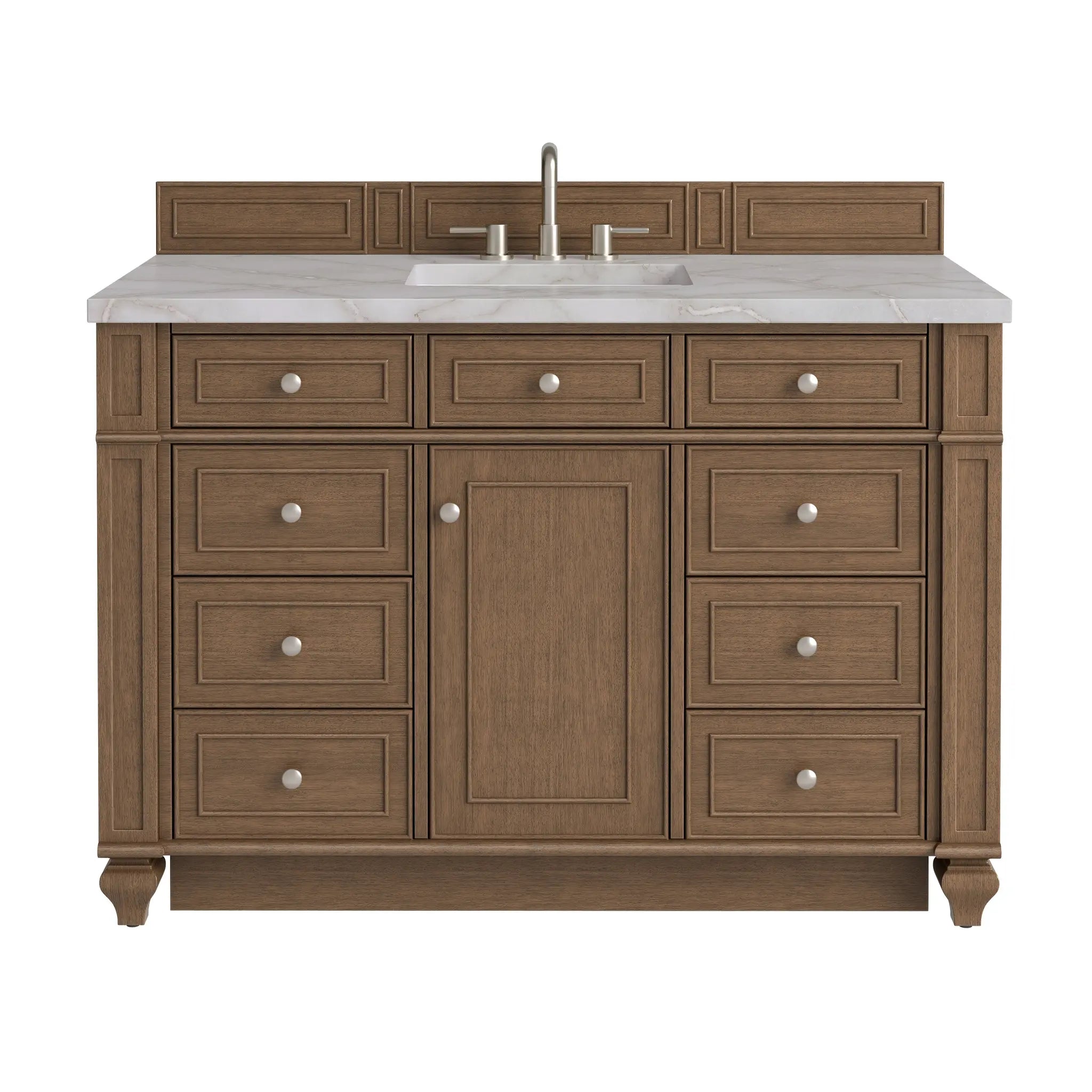 48 Bristol Single Vanity In Saddle Brown Standard Victorian Silver Silestone 8 Widespread 1