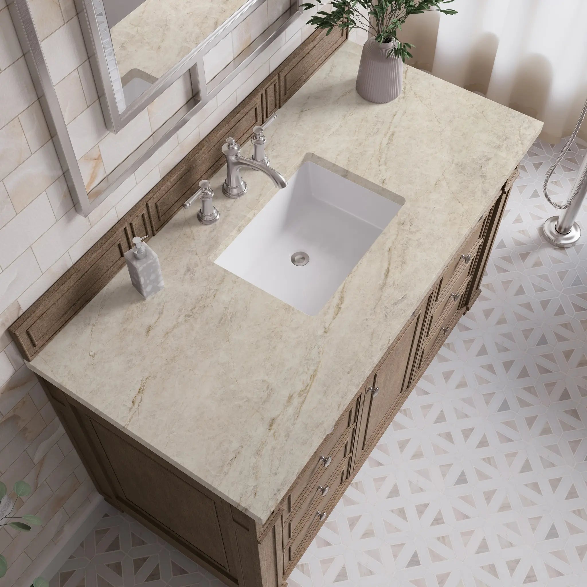 48 Bristol Single Vanity In Whitewashed Walnut Standard Tajnar Eclos 8 Widespread 5