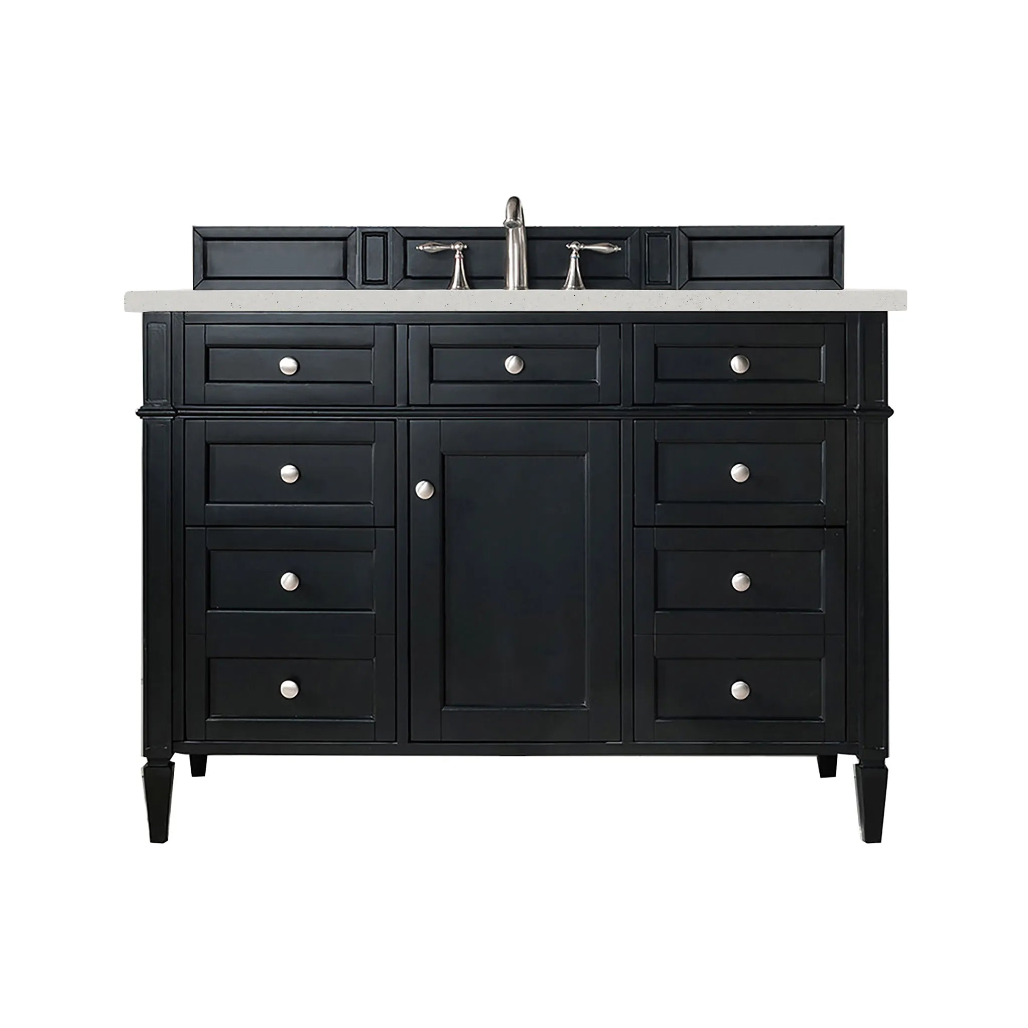 48" Brittany Single Vanity in Black Onyx-Lime Delight Silestone-8" Widespread image