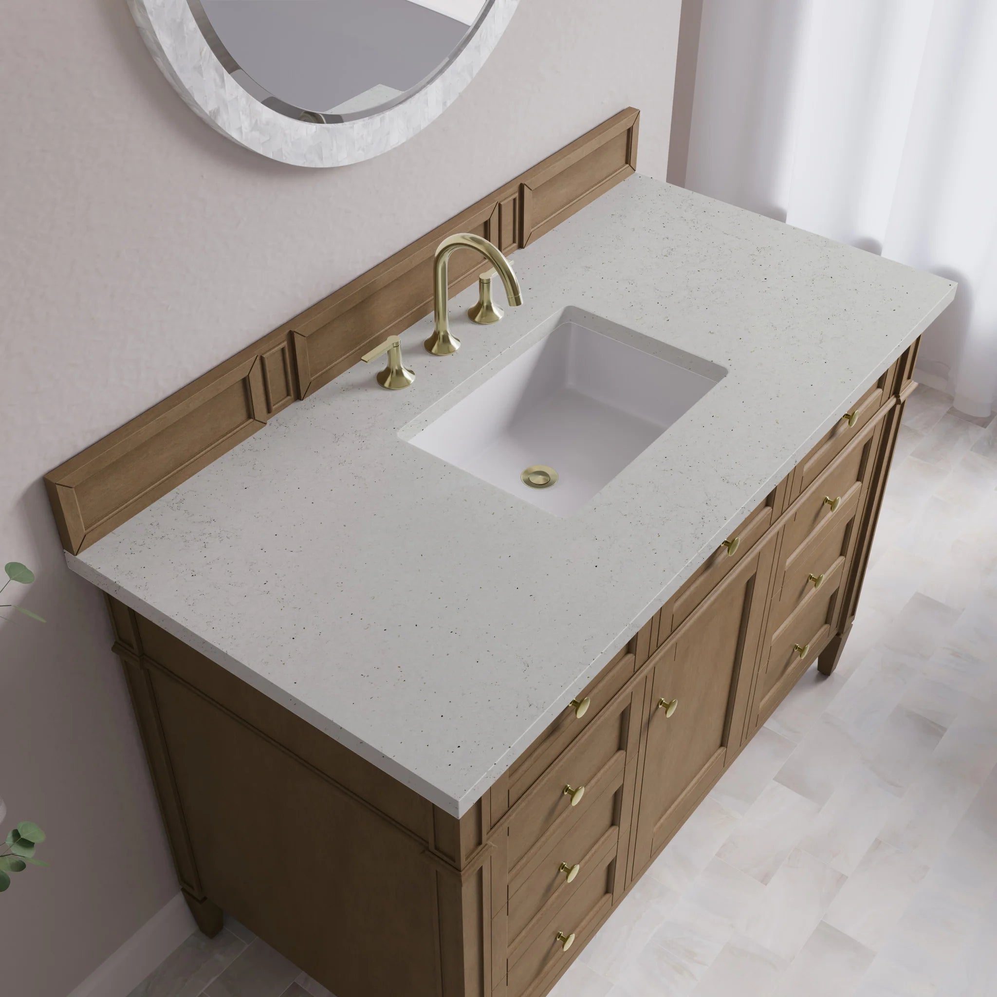 48" Brittany Single Vanity in Pecan by James Martin Vanities-Lime Delight Silestone 6