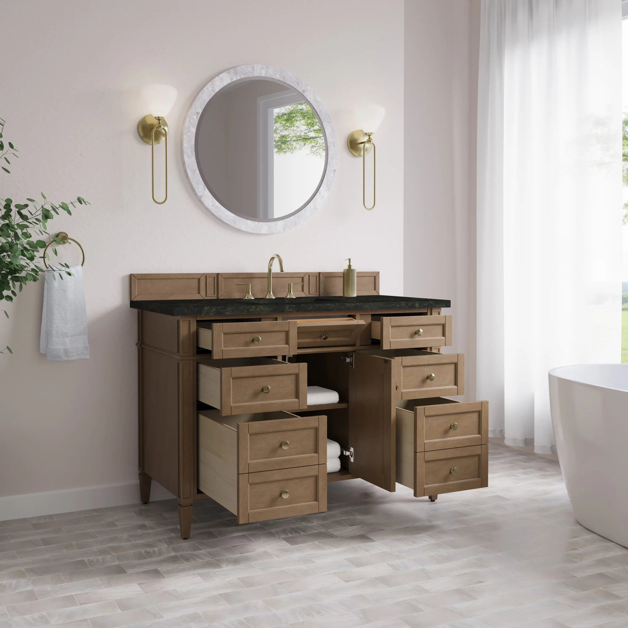48" Brittany Single Vanity in Pecan by James Martin Vanities-Phantome Eclos 3