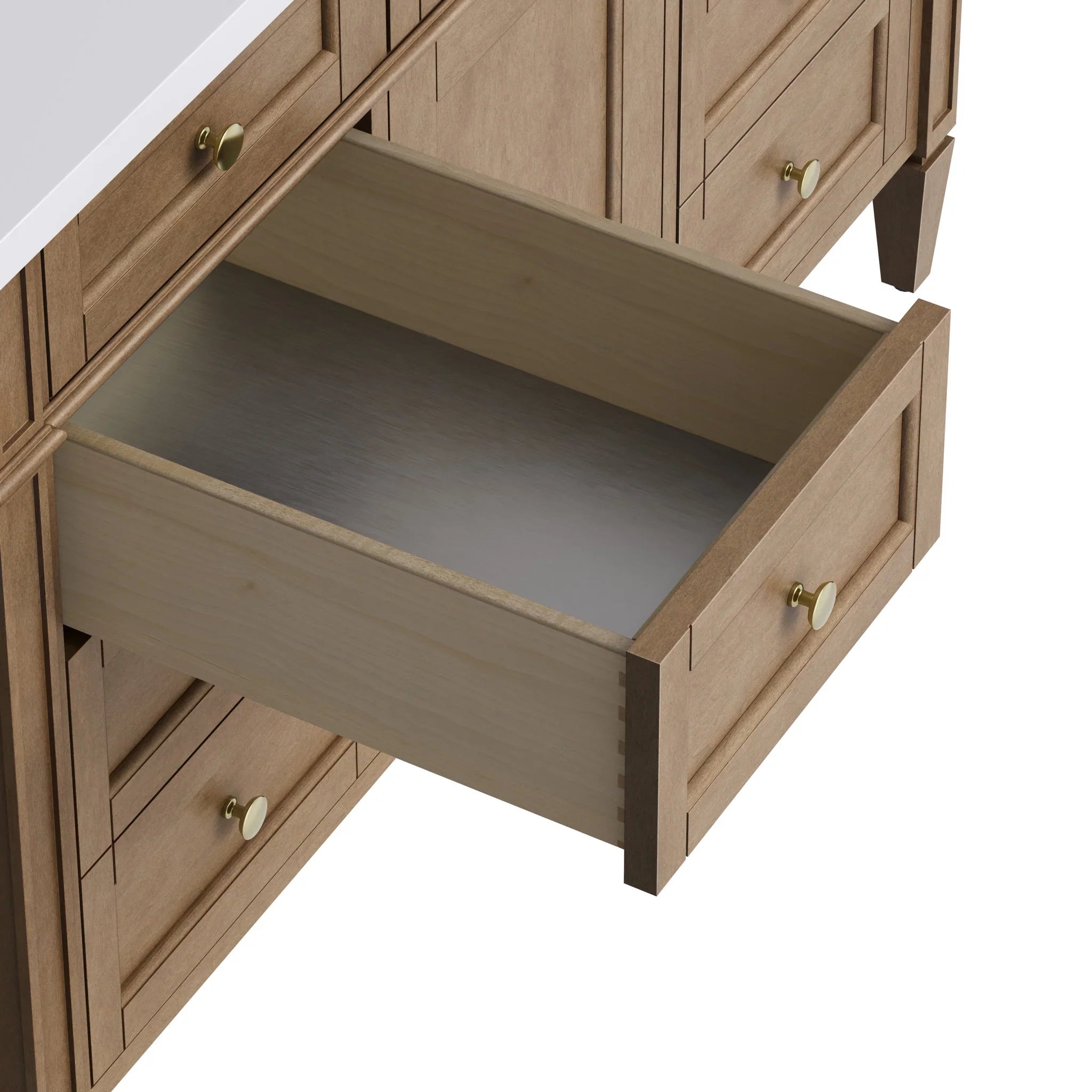 48" Brittany Single Vanity in Pecan w/FreePower Wireless Charger by James Martin Vanities-Ethereal Noctis Silestone 14