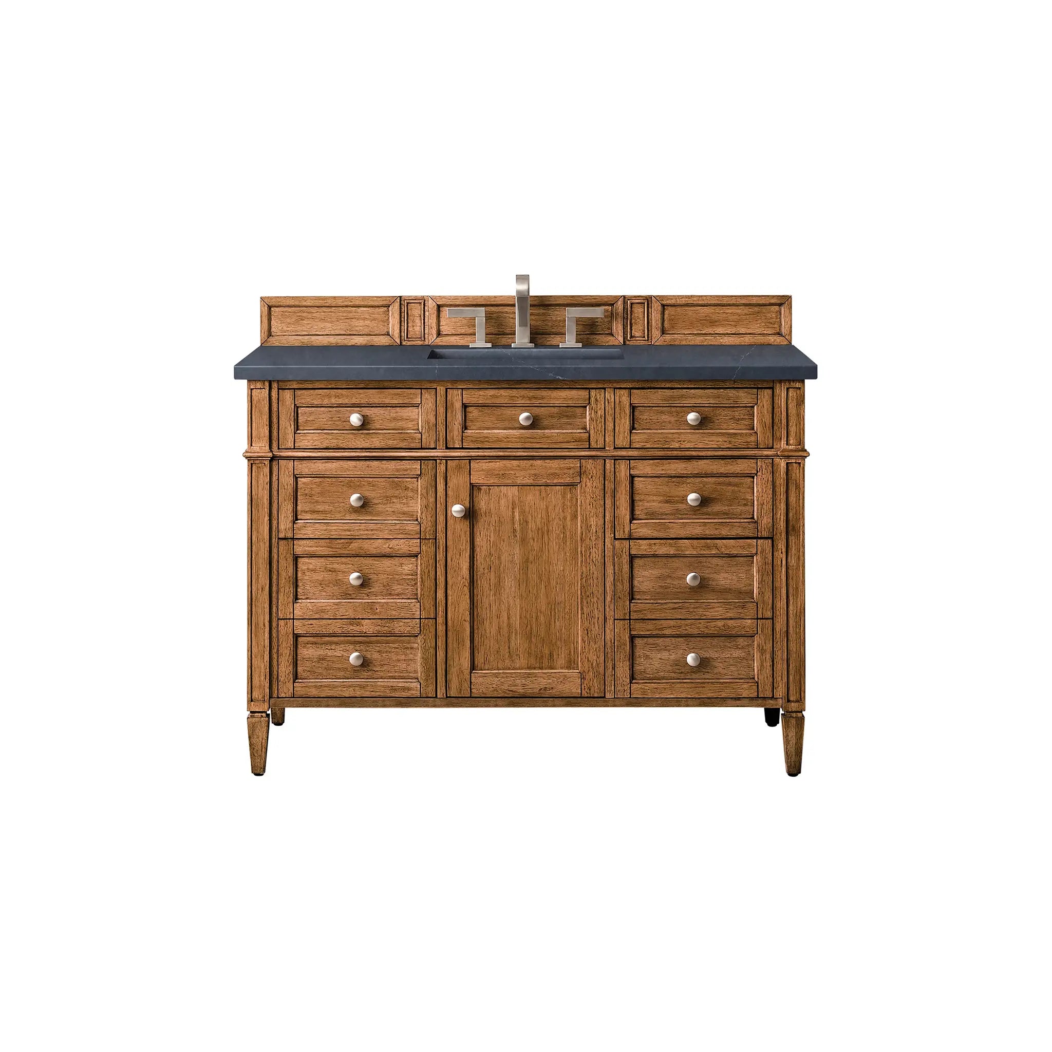 48" Brittany Single Vanity in Saddle Brown-Charcoal Soapstone Silestone-8" Widespread image