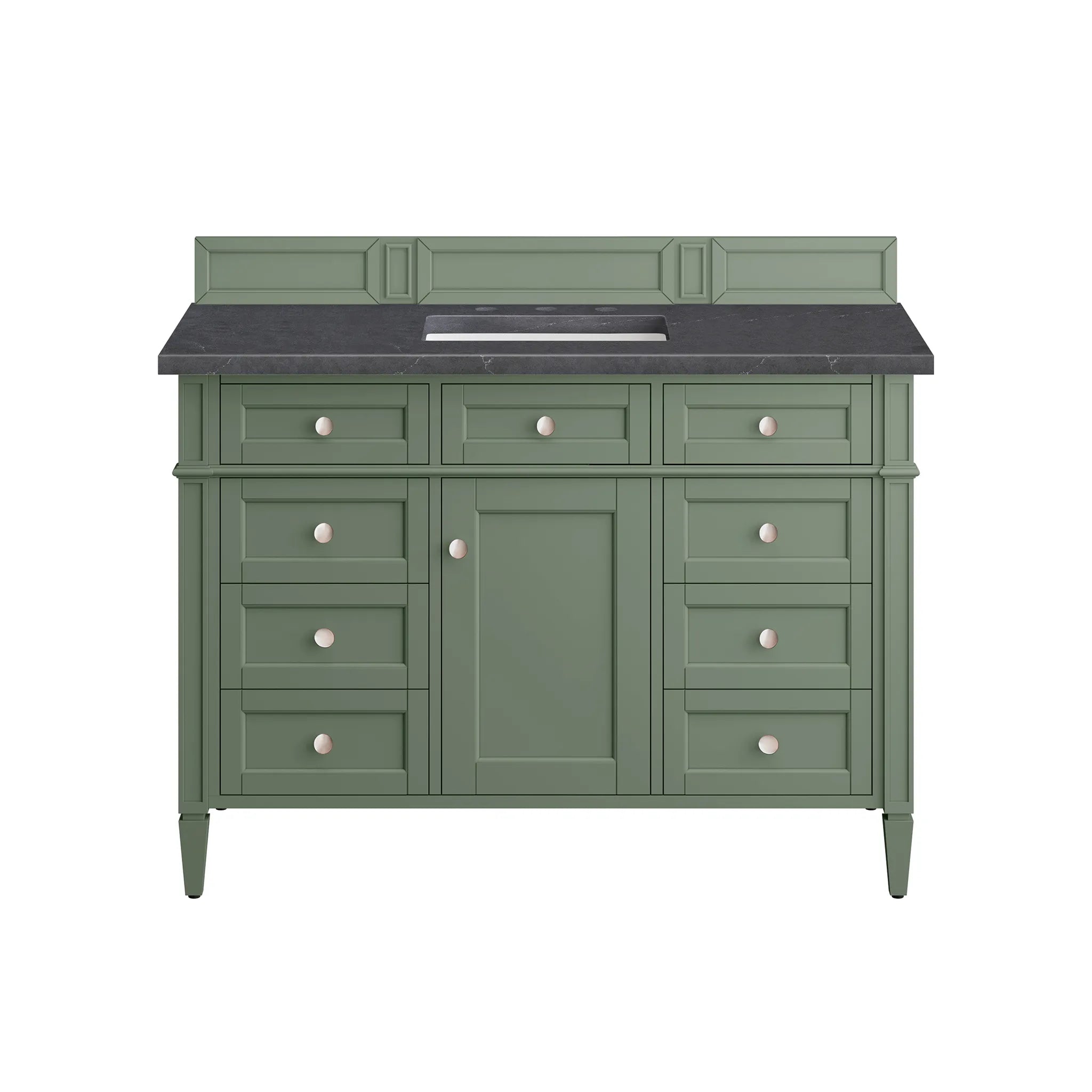 48" Brittany Single Vanity in Smokey Celadon-Charcoal Soapstone Silestone-8" Widespread image 1