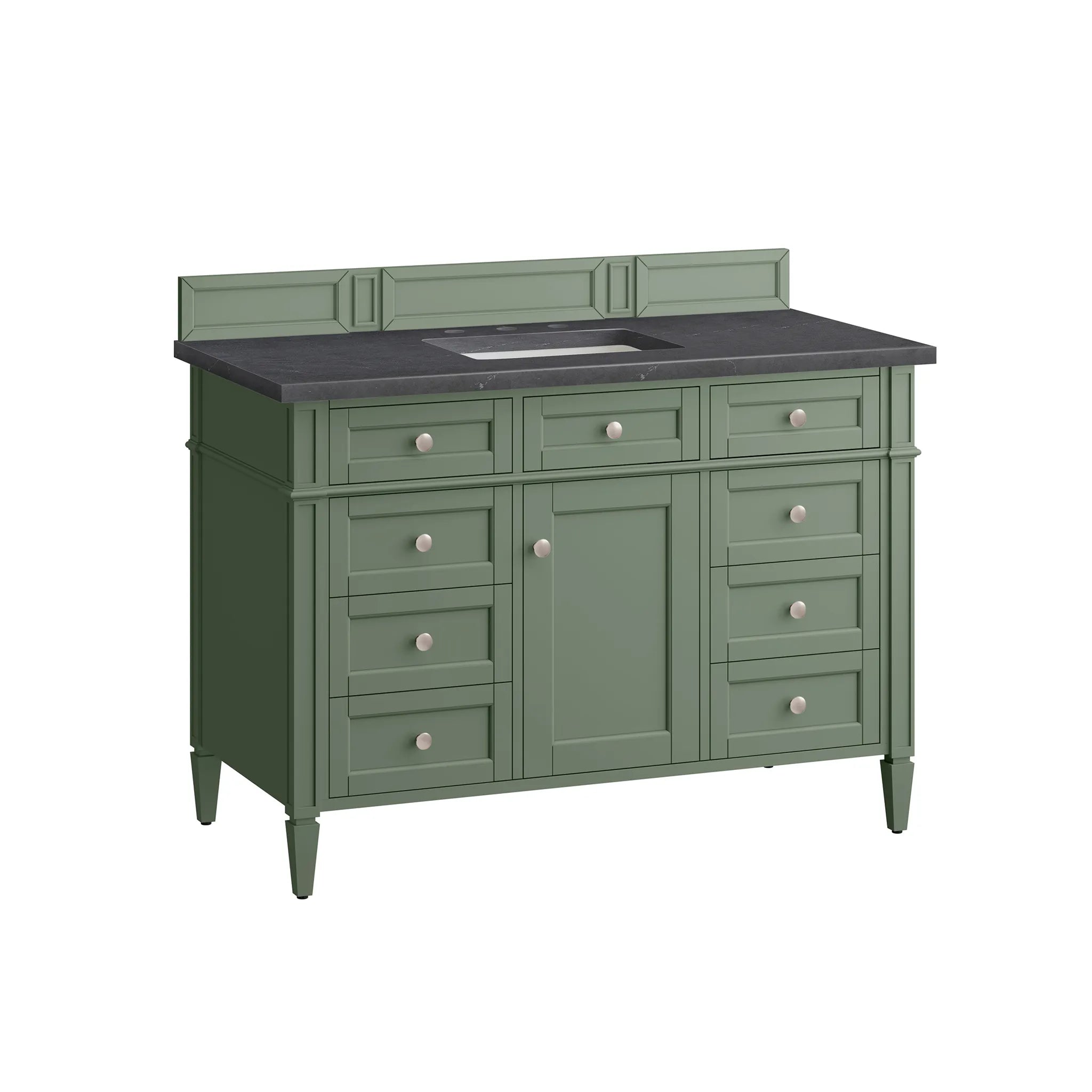 48" Brittany Single Vanity in Smokey Celadon-Charcoal Soapstone Silestone-8" Widespread image 5