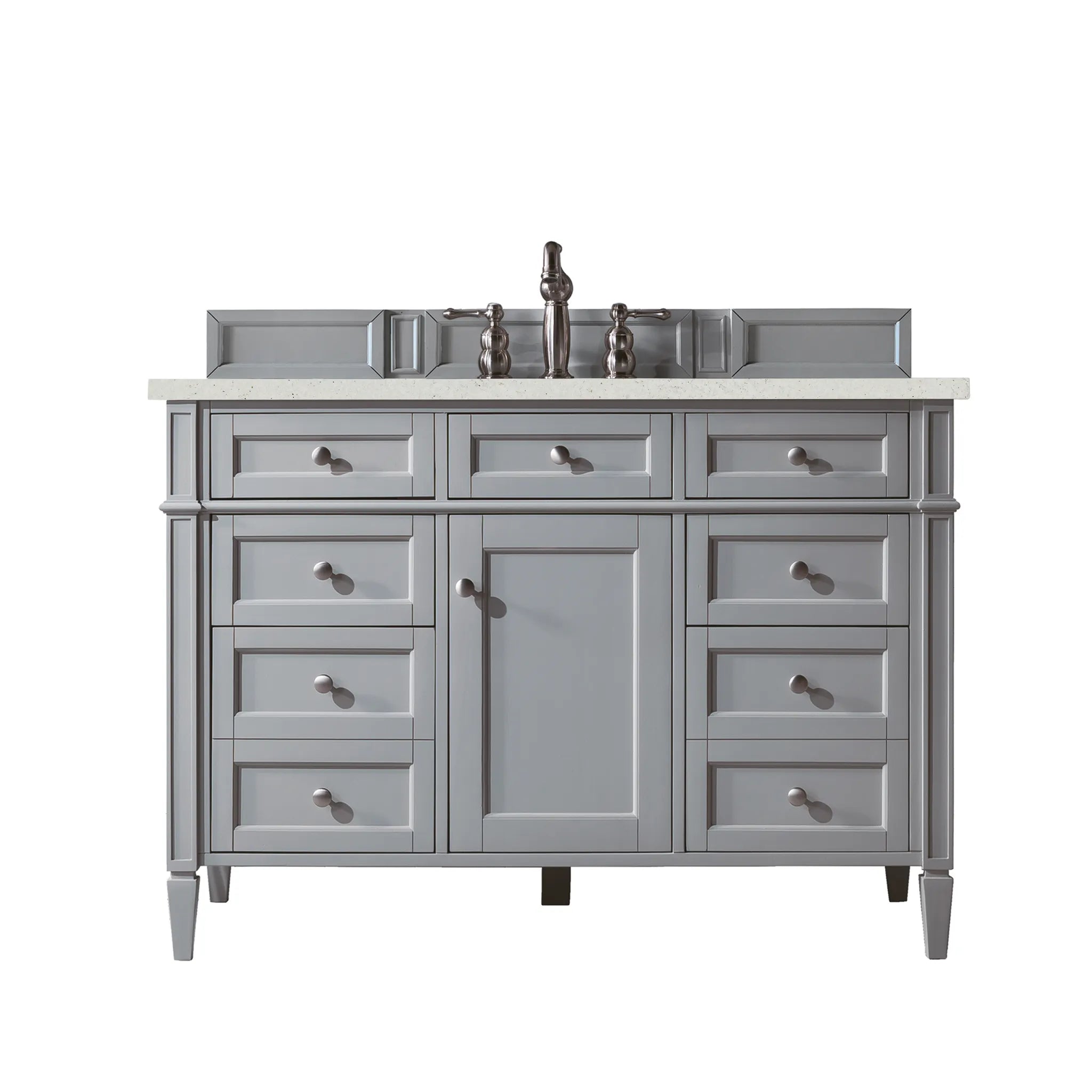 48" Brittany Single Vanity in Urban Gray-Lime Delight Silestone-8" Widespread image