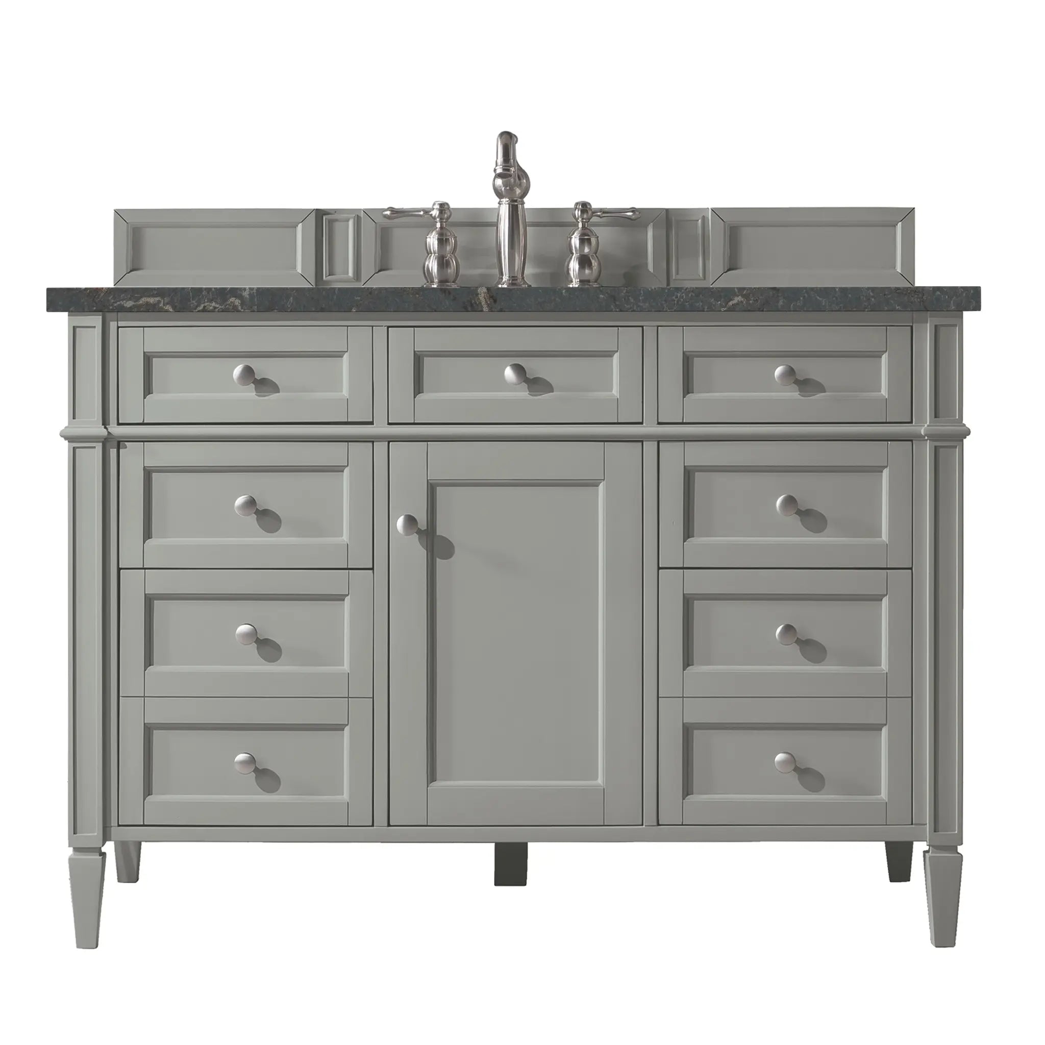 48 Brittany Single Vanity In Urban Gray Standard Parisien Bleu Silestone 8 Widespread 1