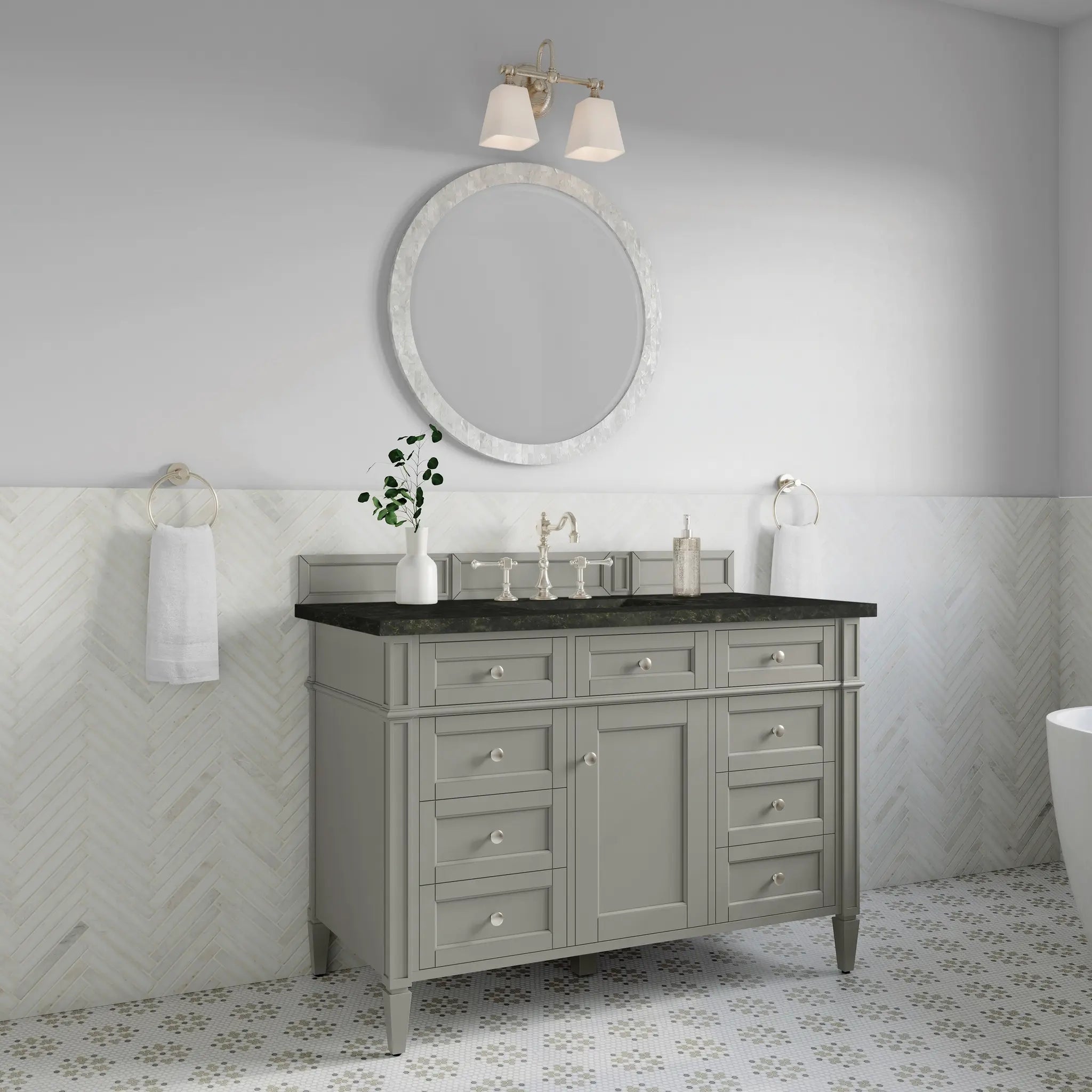 48 Brittany Single Vanity In Urban Gray Standard Phantome Eclos 8 Widespread 4