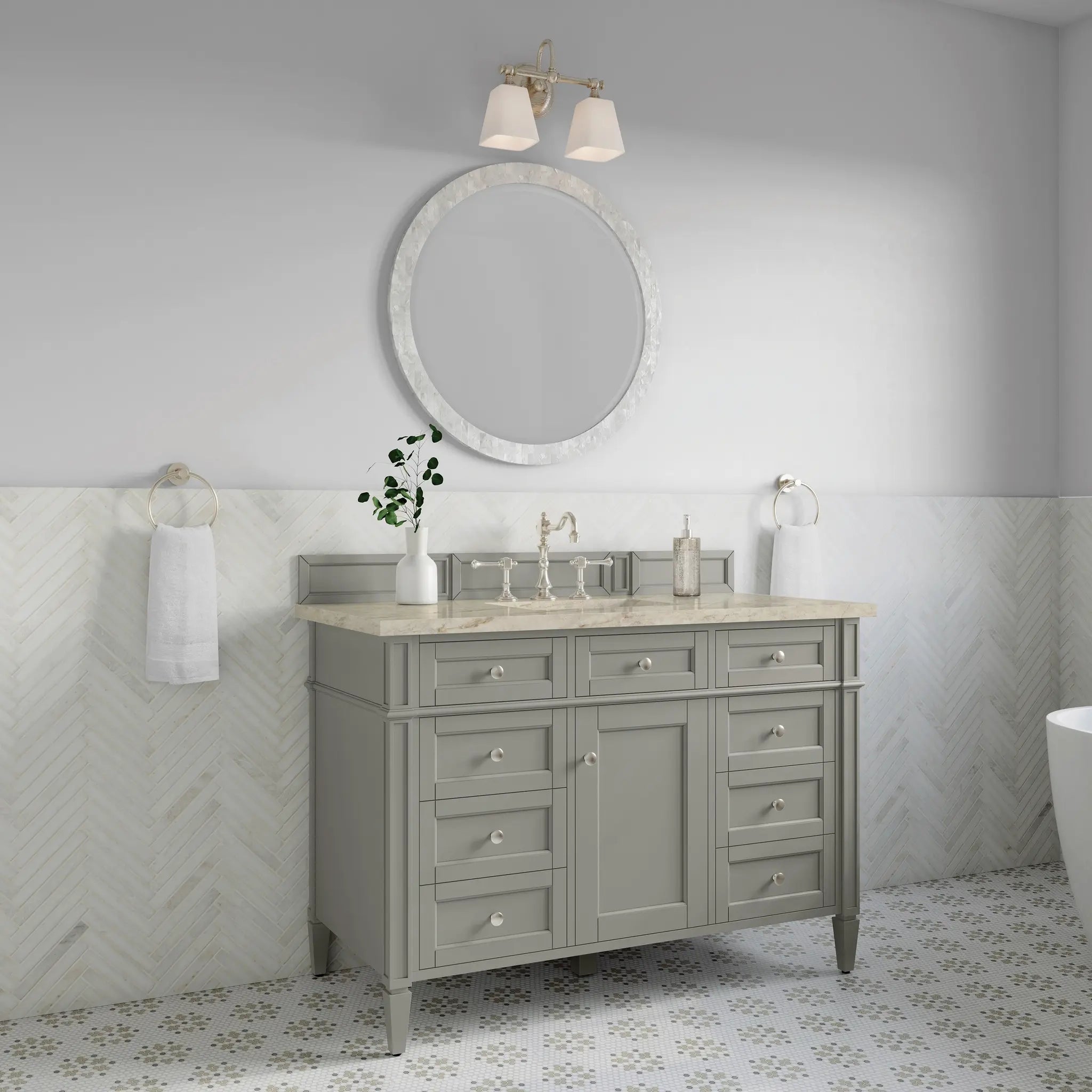 48 Brittany Single Vanity In Urban Gray Standard Tajnar Eclos 8 Widespread 4