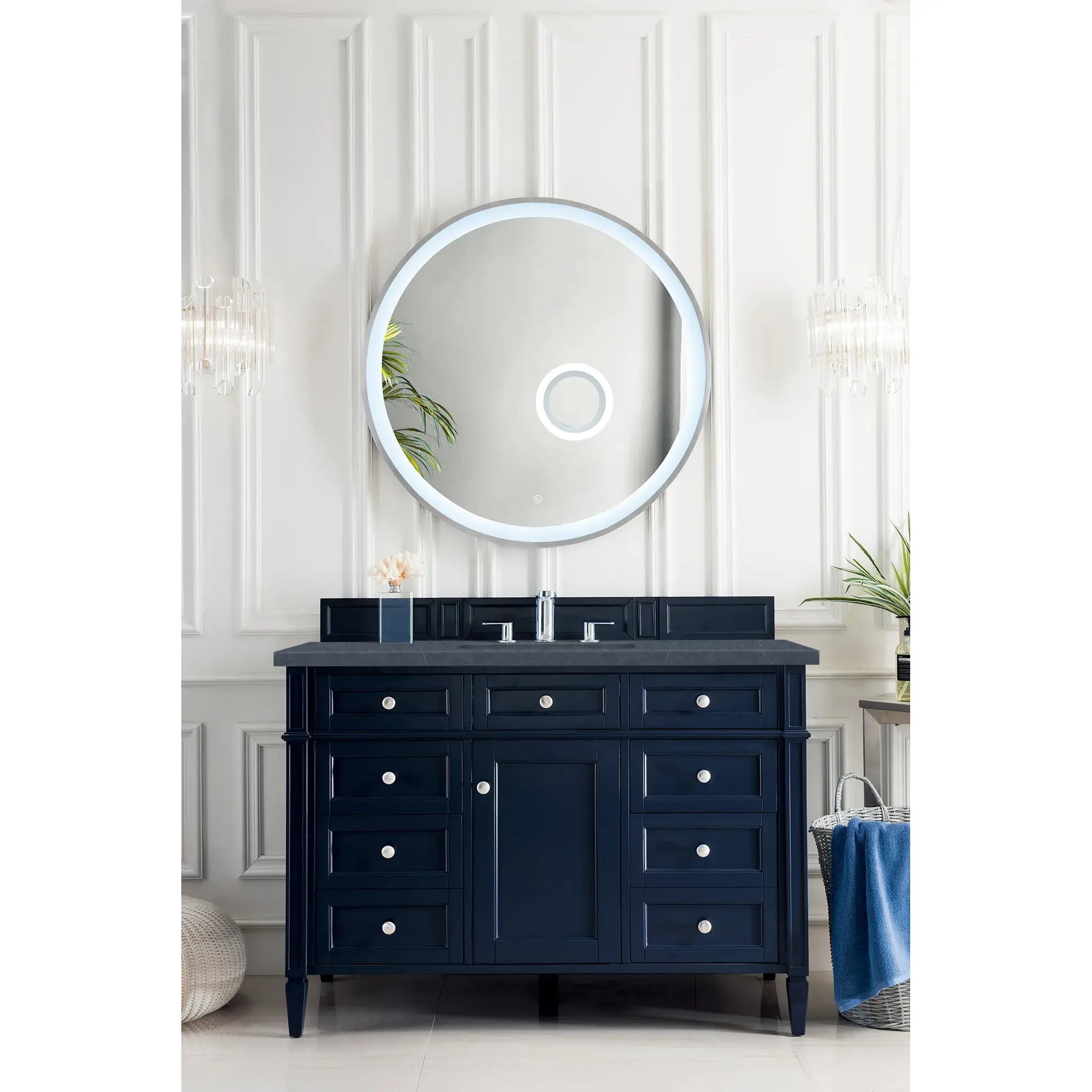 48" Brittany Single Vanity in Victory Bleu-Charcoal Soapstone Silestone-8" Widespread image 1
