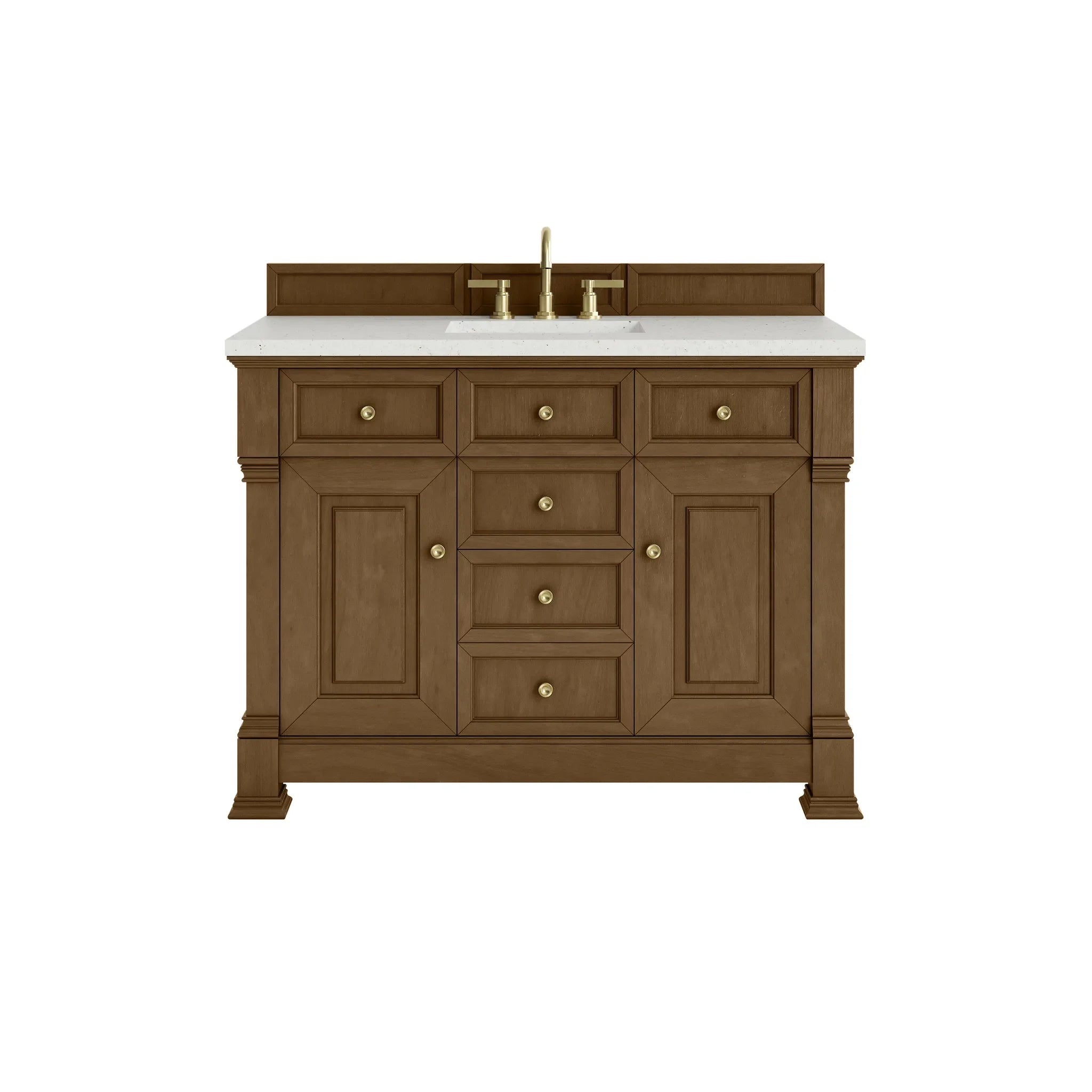 48" Brookfield Single Vanity in Honey Oak-Lime Delight Silestone-8" Widespread image