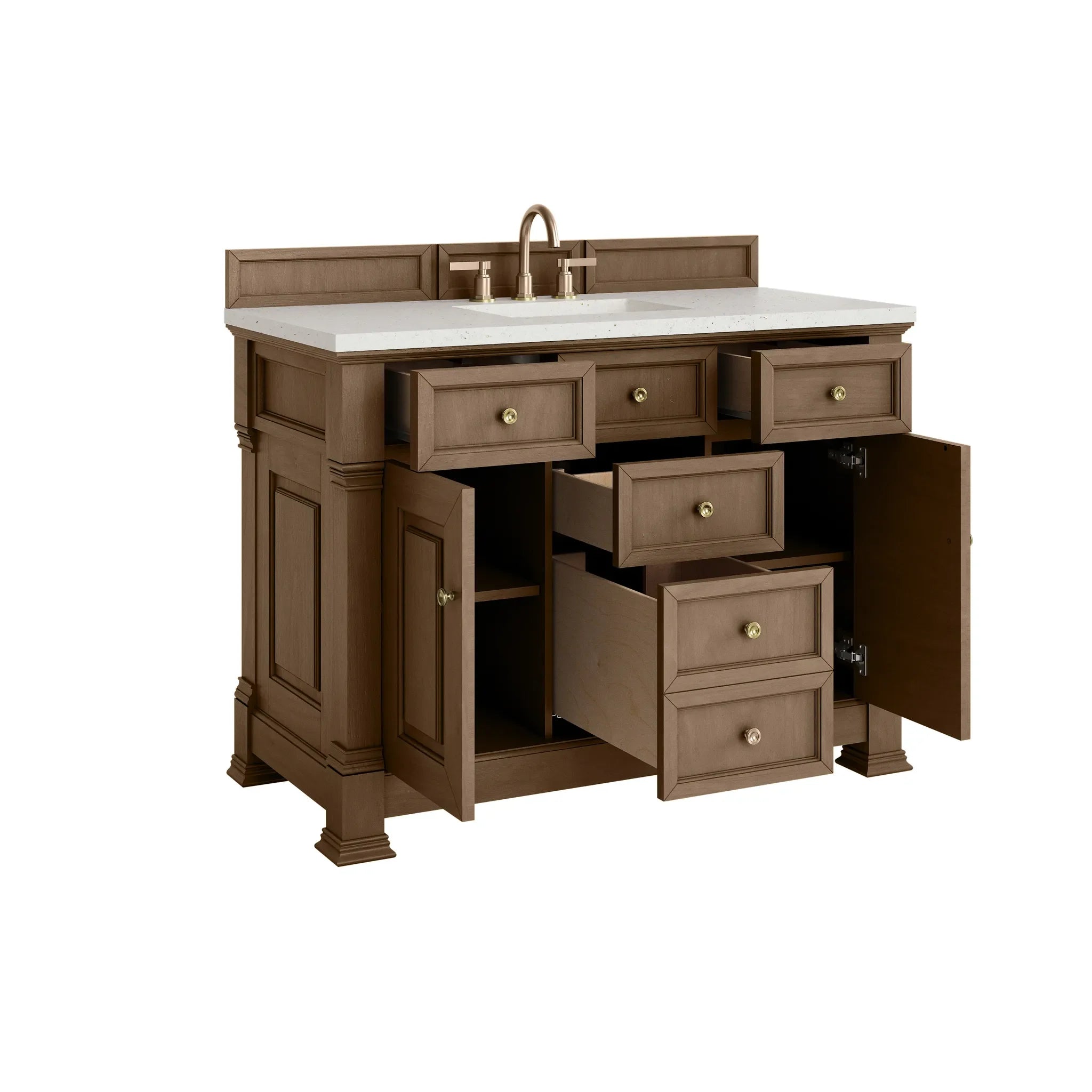 48" Brookfield Single Vanity in Pecan-Lime Delight Silestone-8" Widespread image 7