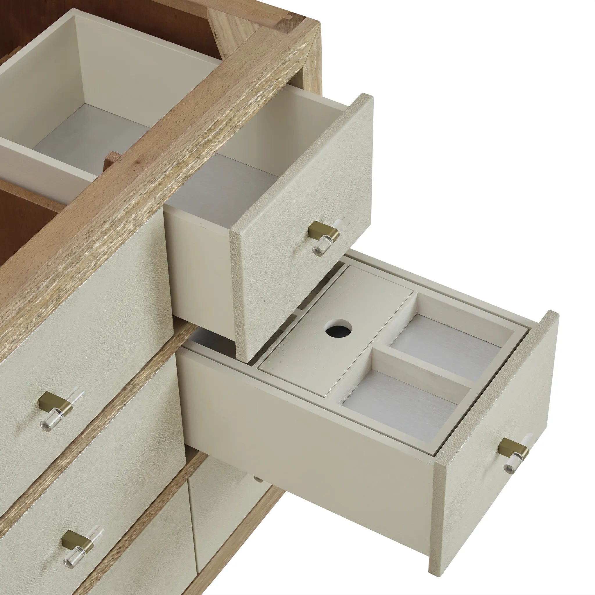 48" Celeste Single Vanity in Sunwashed Oak with Embossed Shagreen-Parisien Bleu Silestone-8" Widespread image 12