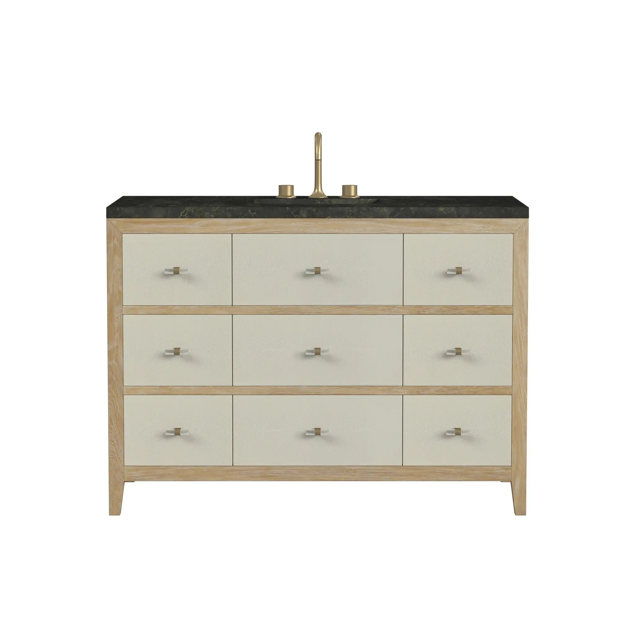48 Celeste Single Vanity In Sunwashed Oak With Embossed Shagreen Standard Phantome Eclos 8 Widespread 1