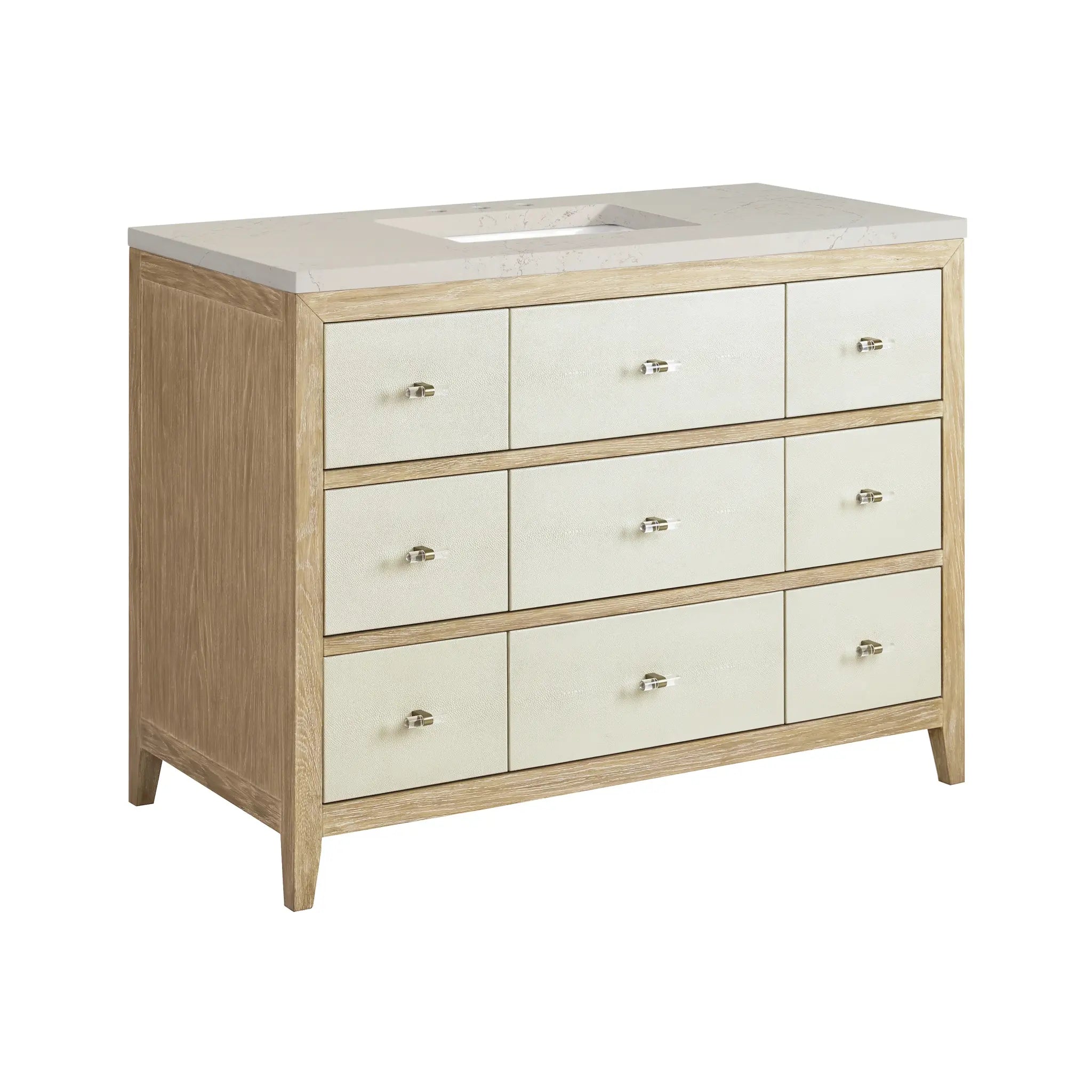 48 Celeste Single Vanity In Sunwashed Oak With Embossed Shagreen Standard Siberian Silestone 8 Widespread 11