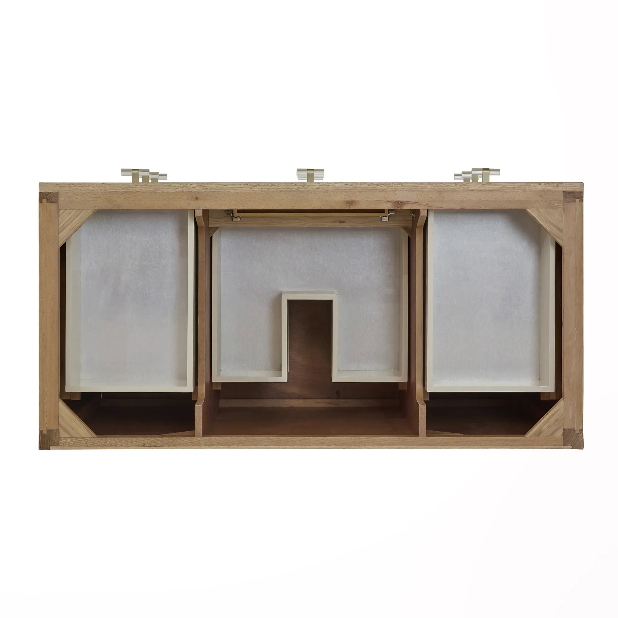 48" Celeste Single Vanity in Sunwashed Oak with Embossed Shagreen-White Zeus Silestone-8" Widespread image 5