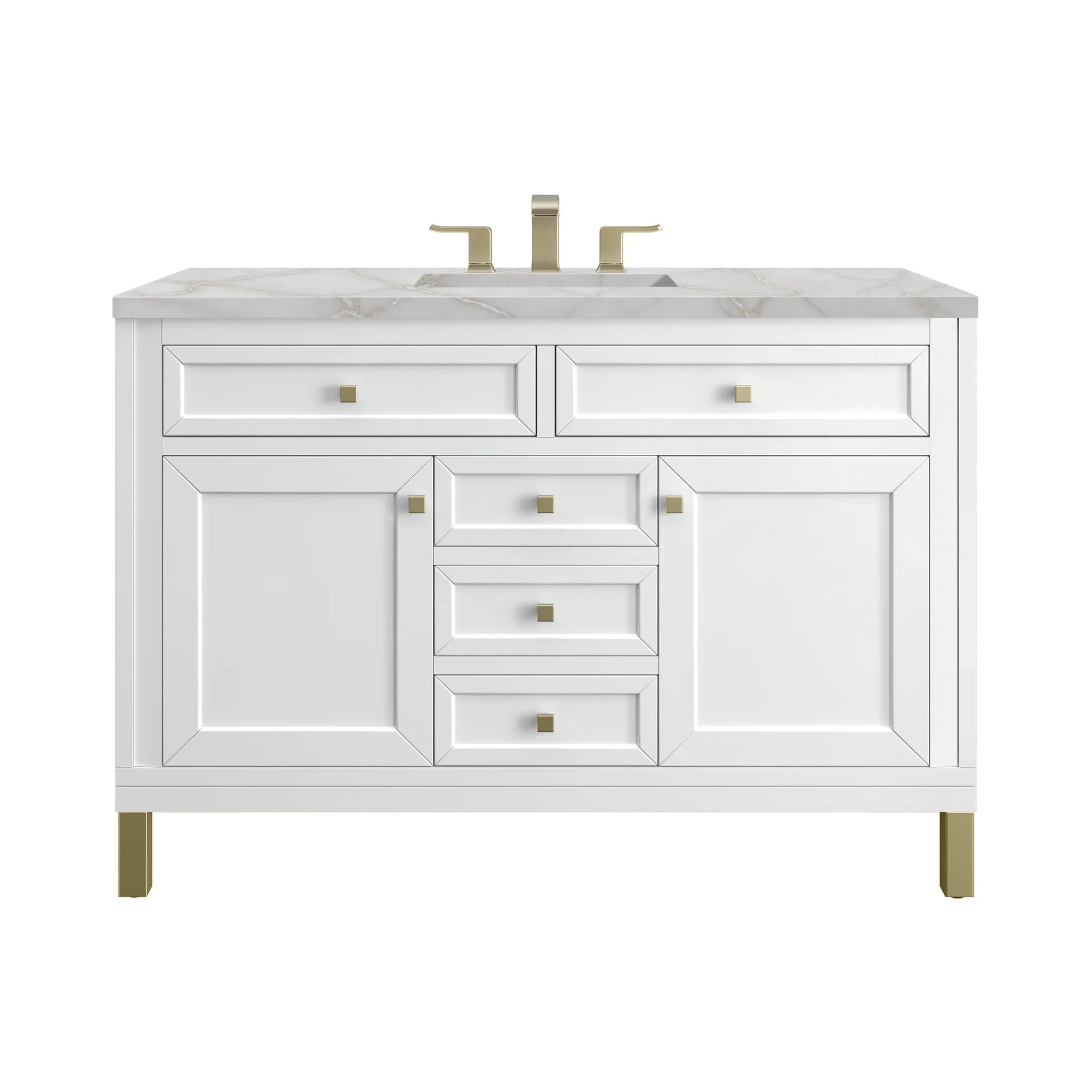 48" Chicago Single Vanity in Glossy White by James Martin Vanities