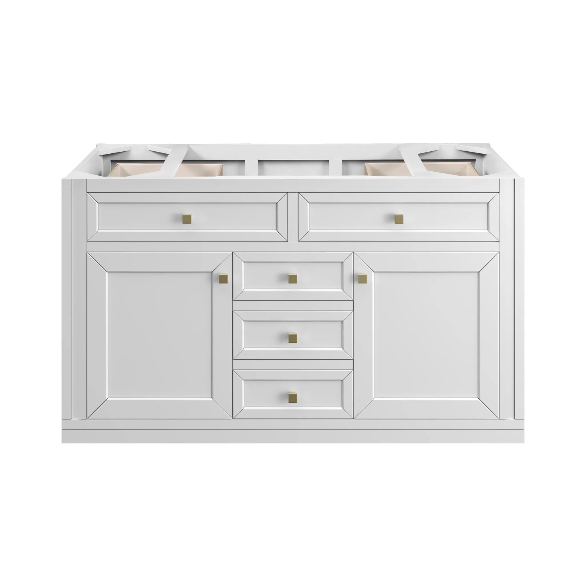 48" Chicago Single Vanity in Glossy White Wireless Charger-Eternal Jasmine Pearl Silestone-8" Widespread image 10