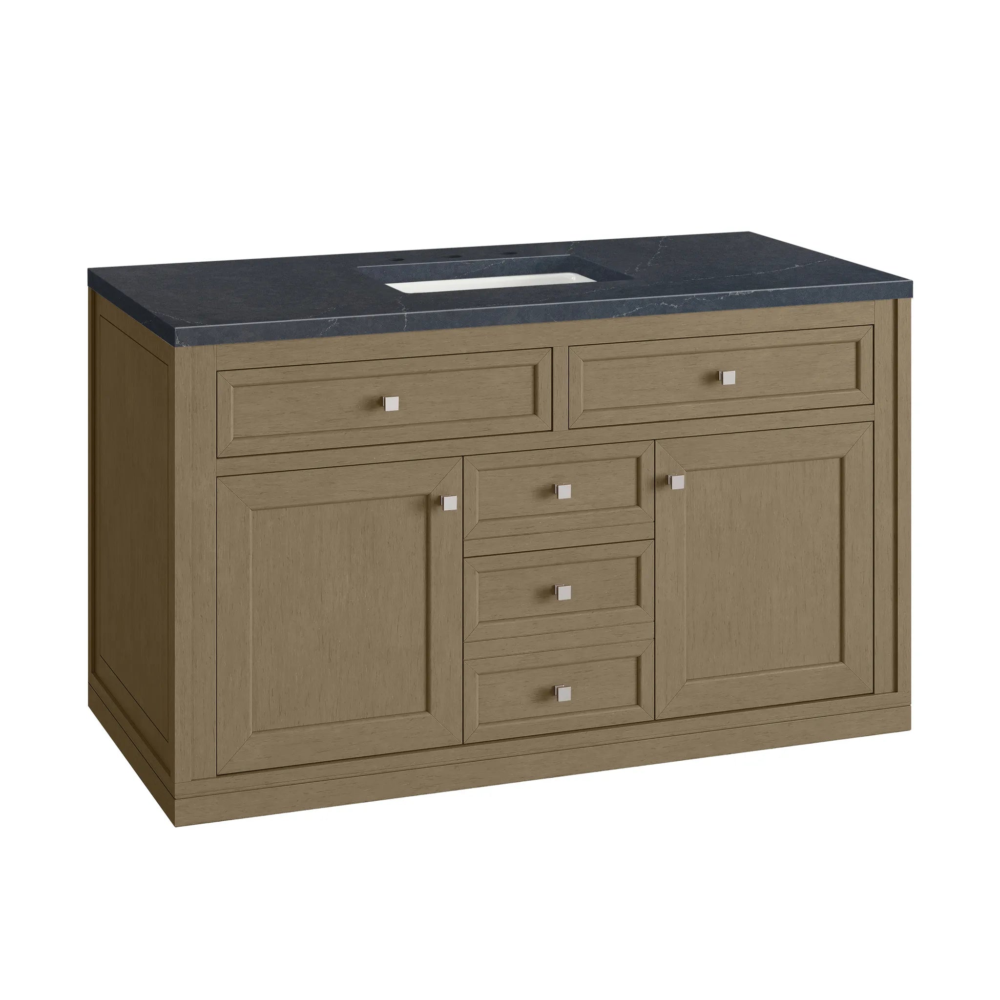 48" Chicago Single Vanity in Walnut Whisper-Charcoal Soapstone Silestone-8" Widespread image 20