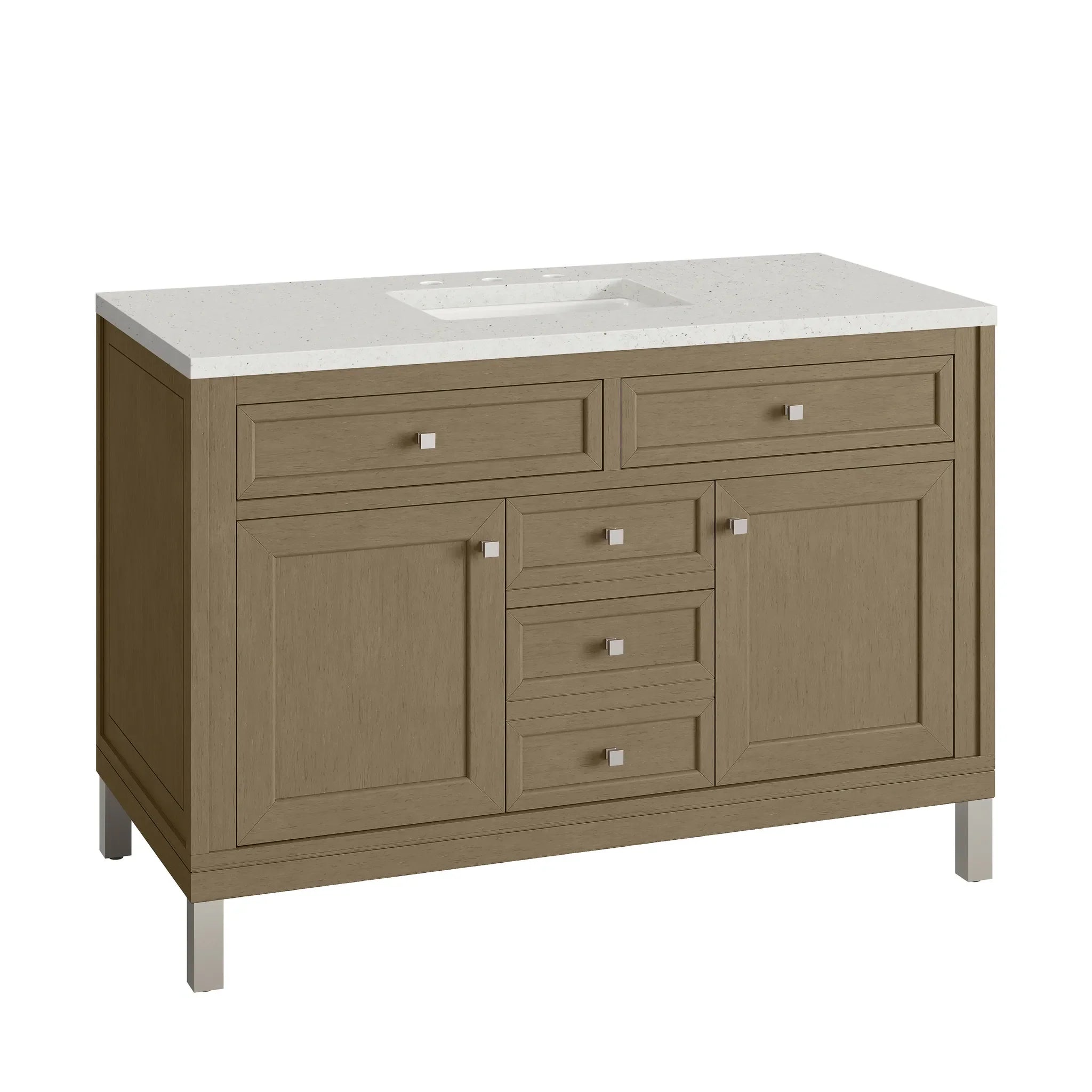 48" Chicago Single Vanity in Walnut Whisper-Lime Delight Silestone-8" Widespread image 12