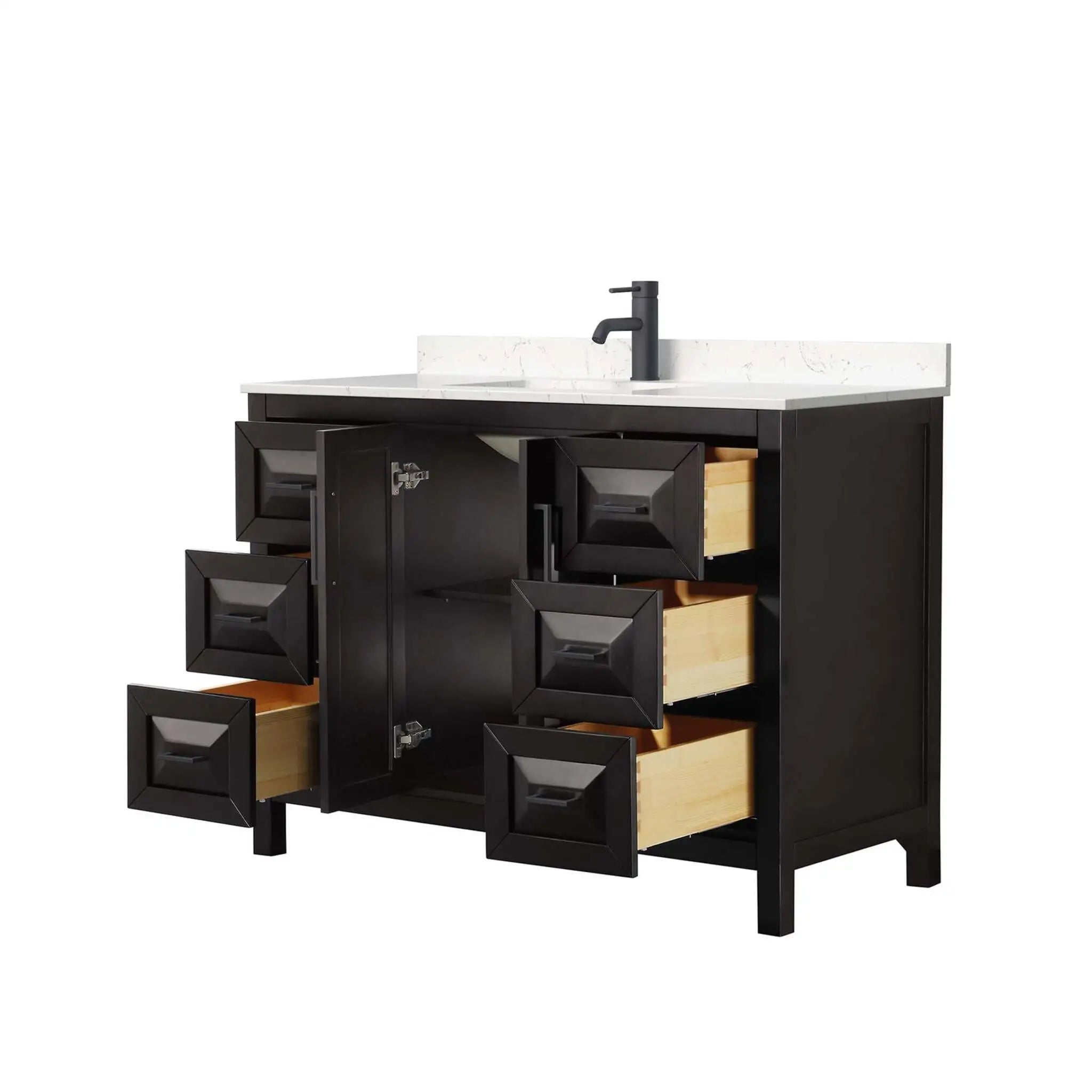 48" Daria Single Bathroom Vanity in Dark Espresso with Matte Black Trim by Wyndham