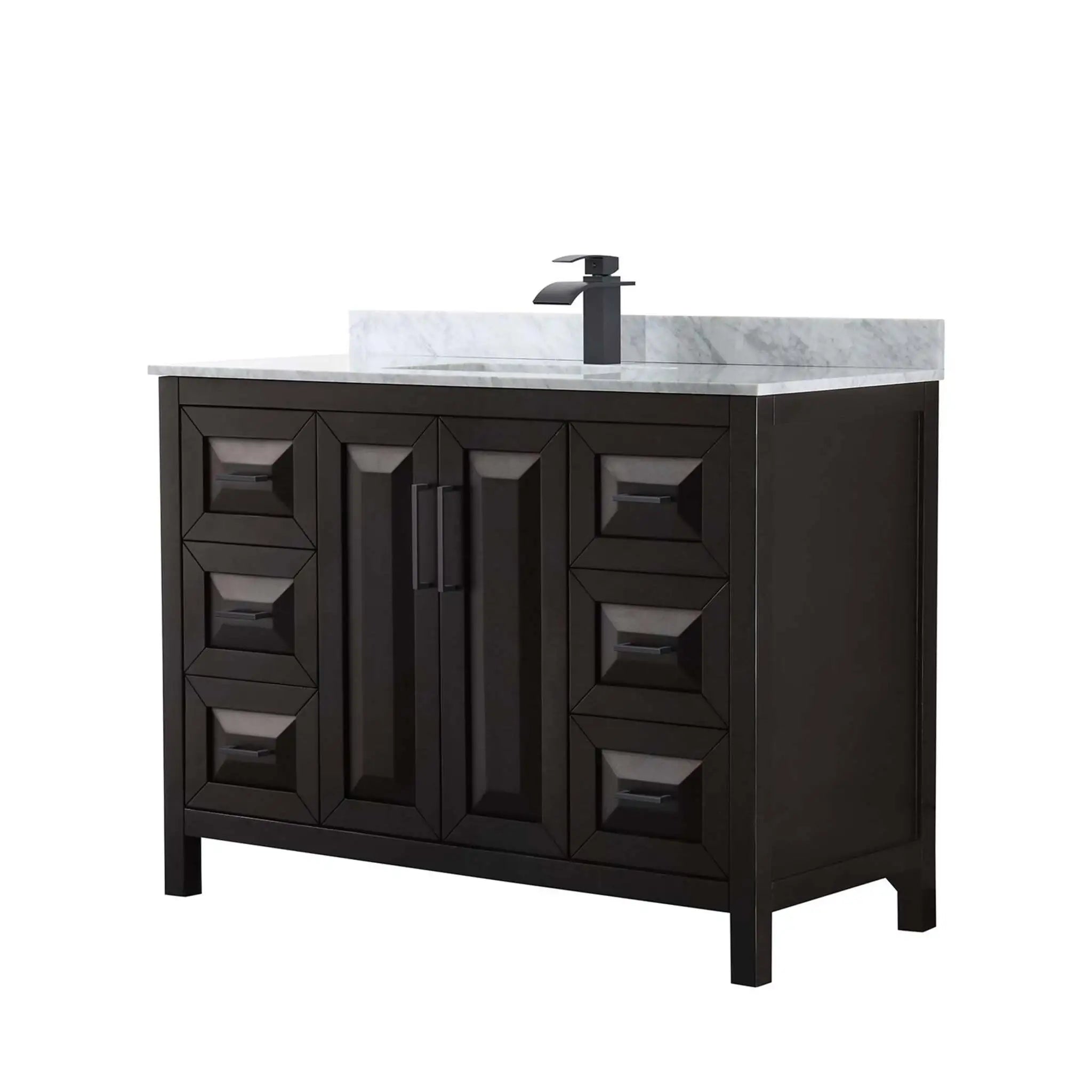 48" Daria Single Bathroom Vanity in Dark Espresso with Matte Black Trim by Wyndham