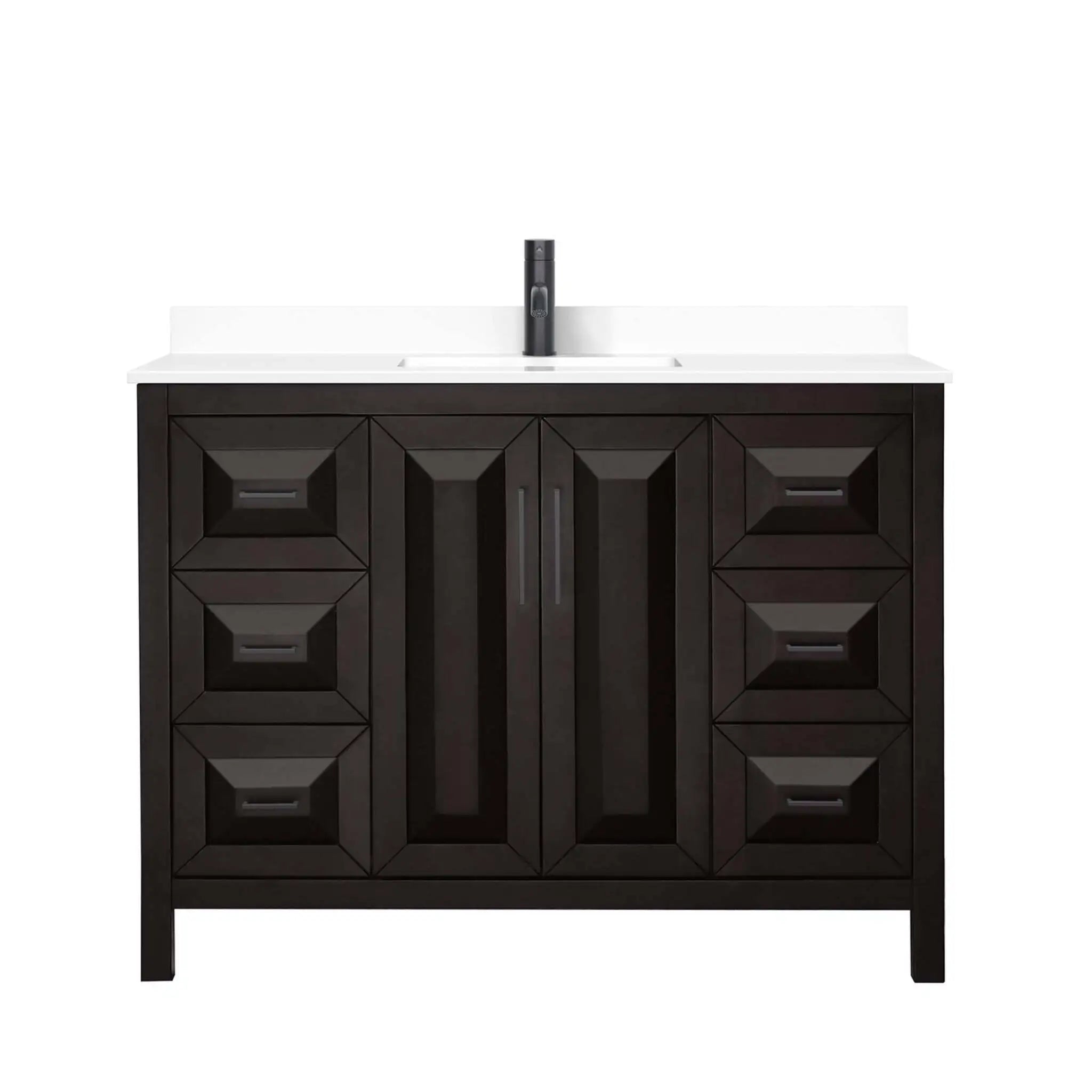 48" Daria Single Bathroom Vanity in Dark Espresso with Matte Black Trim by Wyndham