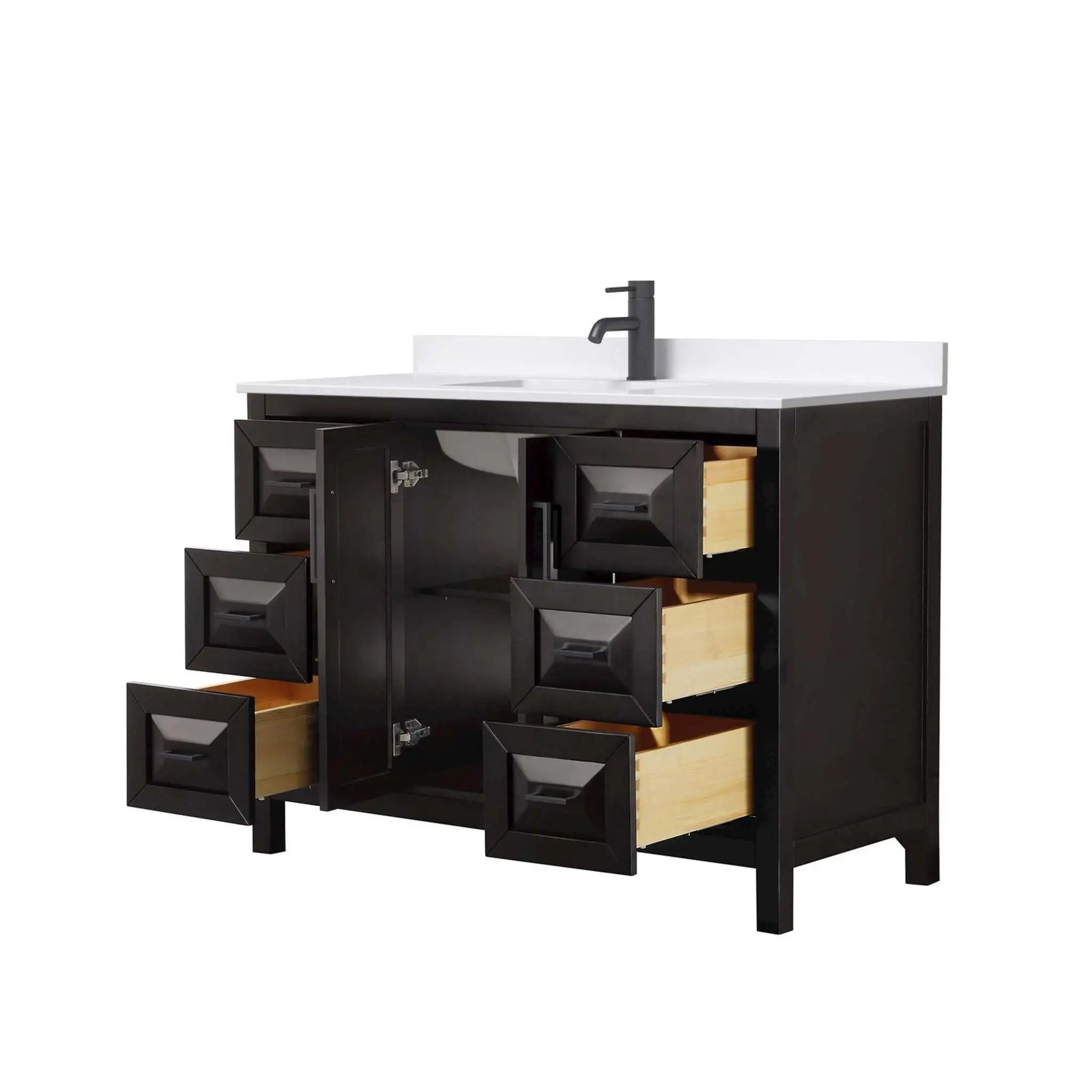 48" Daria Single Bathroom Vanity in Dark Espresso with Matte Black Trim by Wyndham