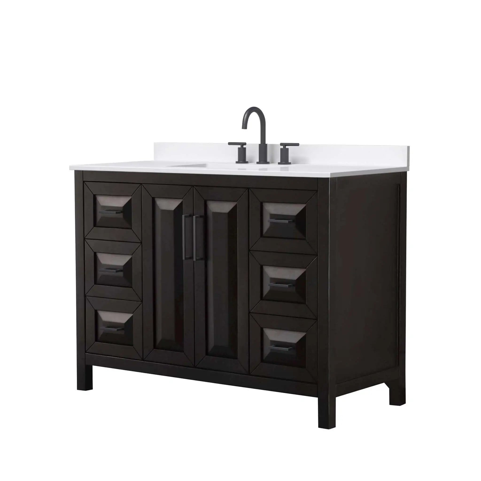 48" Daria Single Bathroom Vanity in Dark Espresso with Matte Black Trim by Wyndham