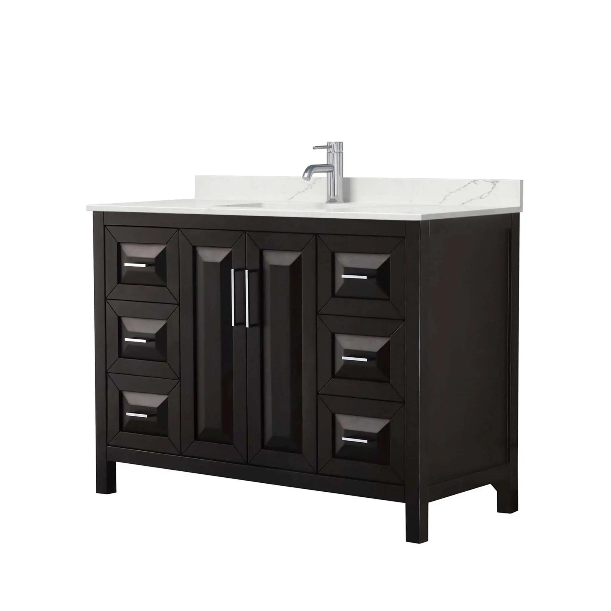 48" Daria Single Bathroom Vanity in Dark Espresso with Polished Chrome Trim by Wyndham