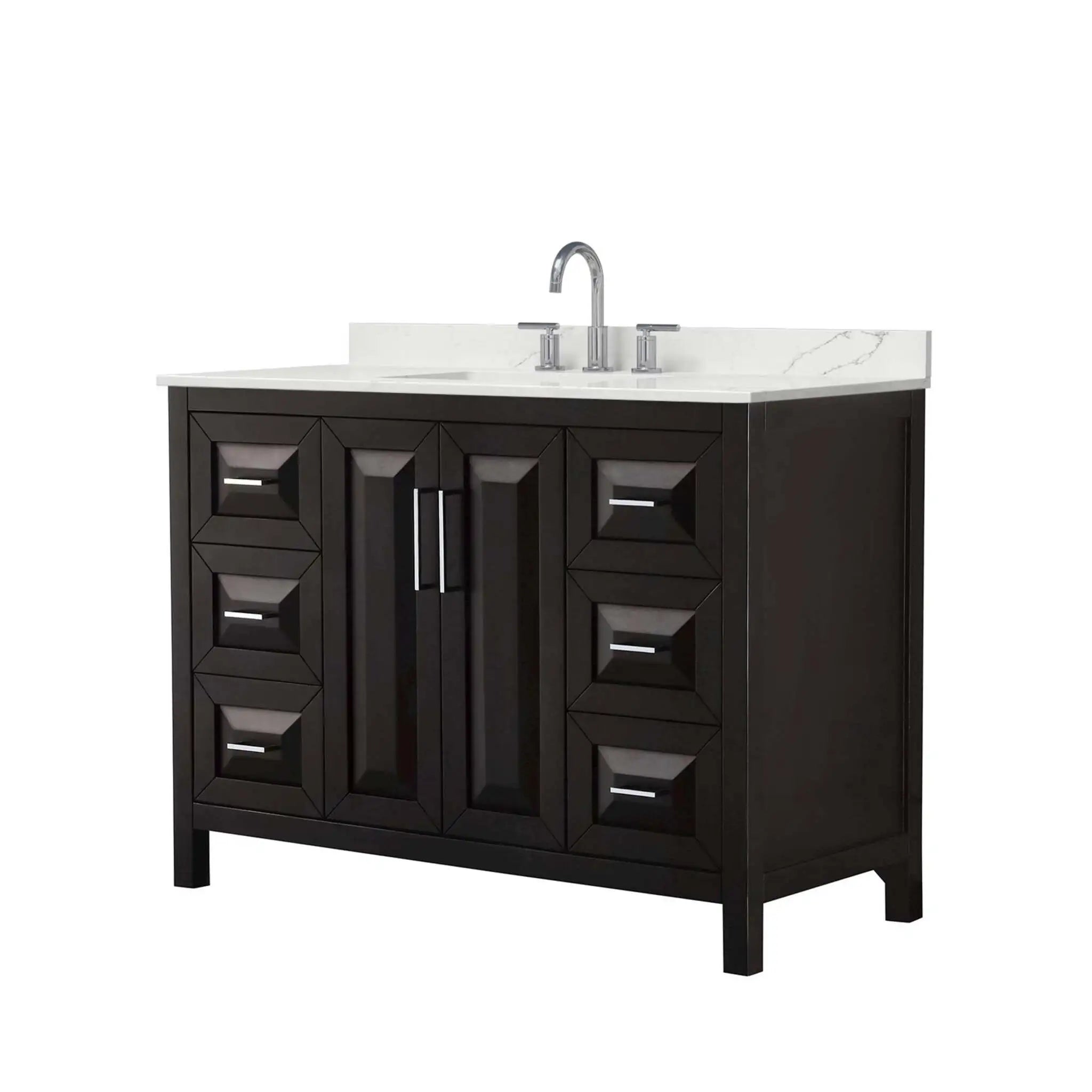 48" Daria Single Bathroom Vanity in Dark Espresso with Polished Chrome Trim by Wyndham