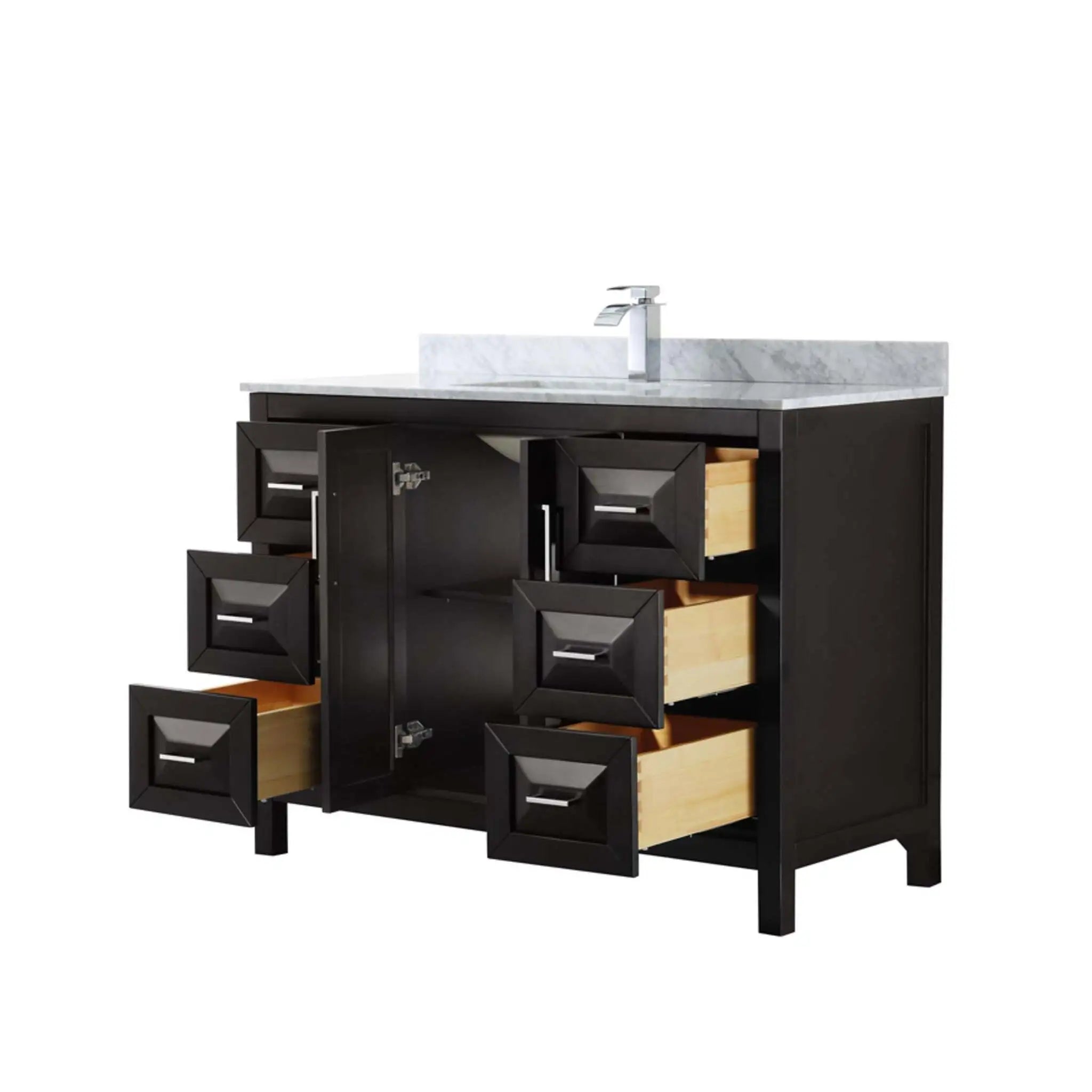 48" Daria Single Bathroom Vanity in Dark Espresso with Polished Chrome Trim by Wyndham