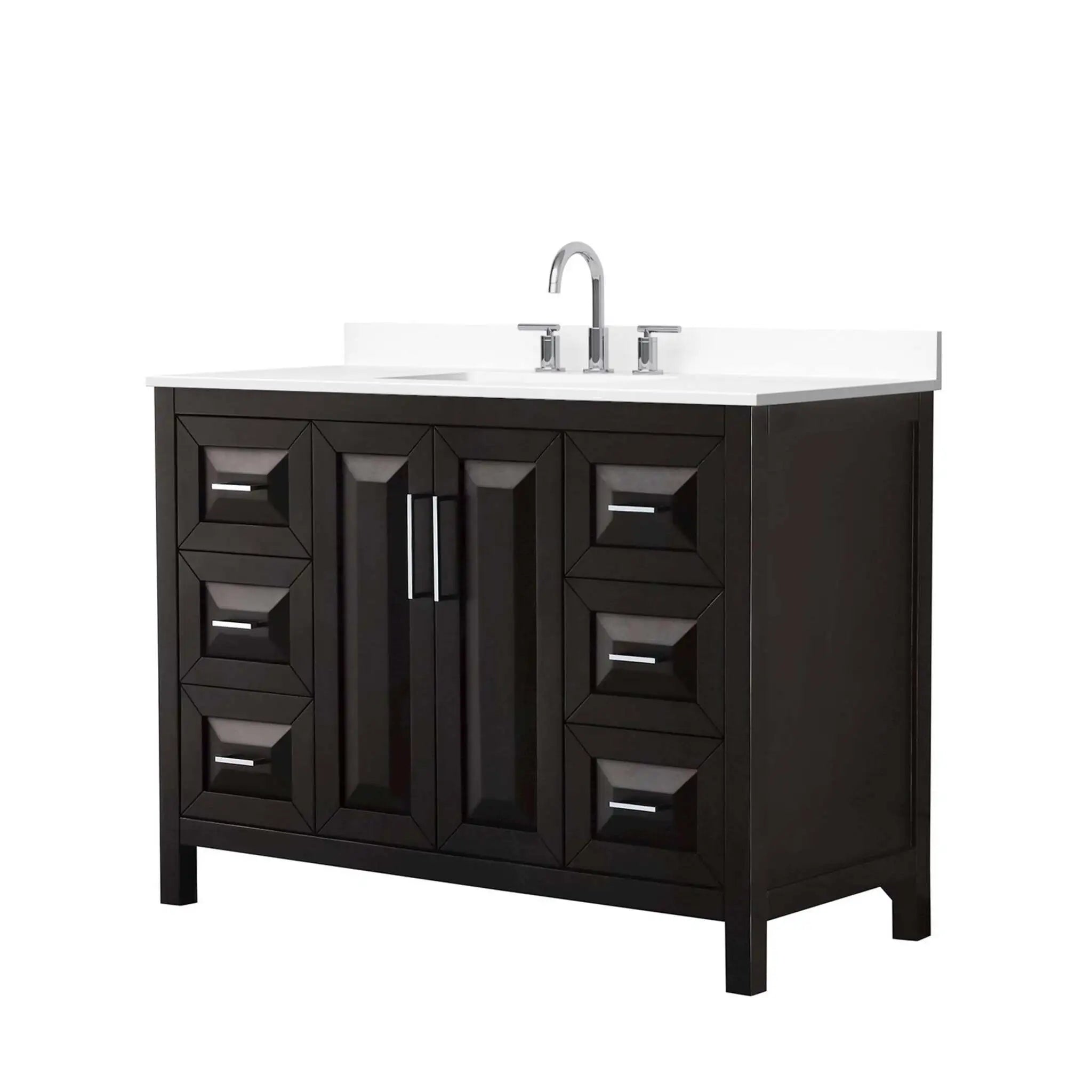 48" Daria Single Bathroom Vanity in Dark Espresso with Polished Chrome Trim by Wyndham