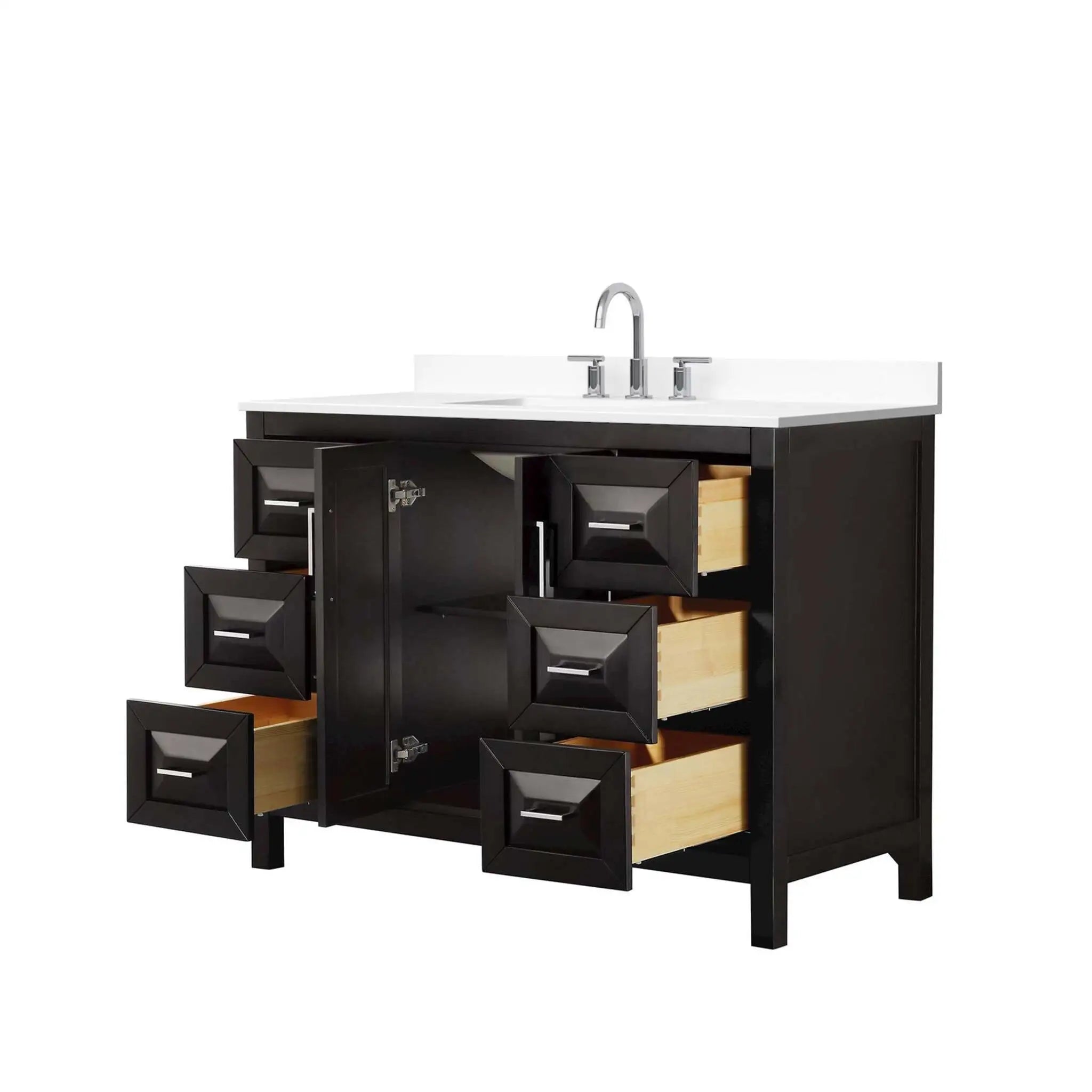 48" Daria Single Bathroom Vanity in Dark Espresso with Polished Chrome Trim by Wyndham