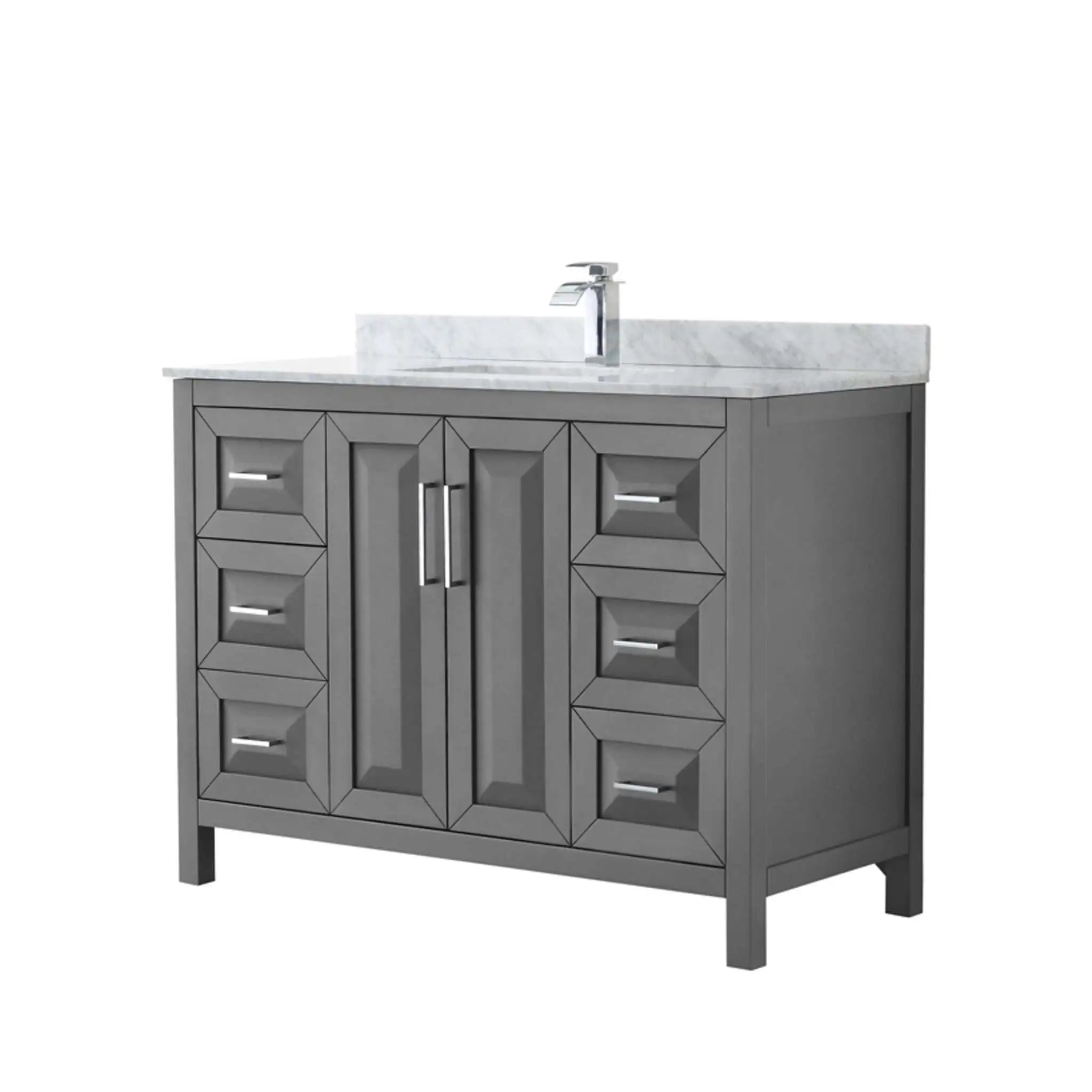 48" Daria Single Bathroom Vanity in Dark Gray with Polished Chrome Trim by Wyndham