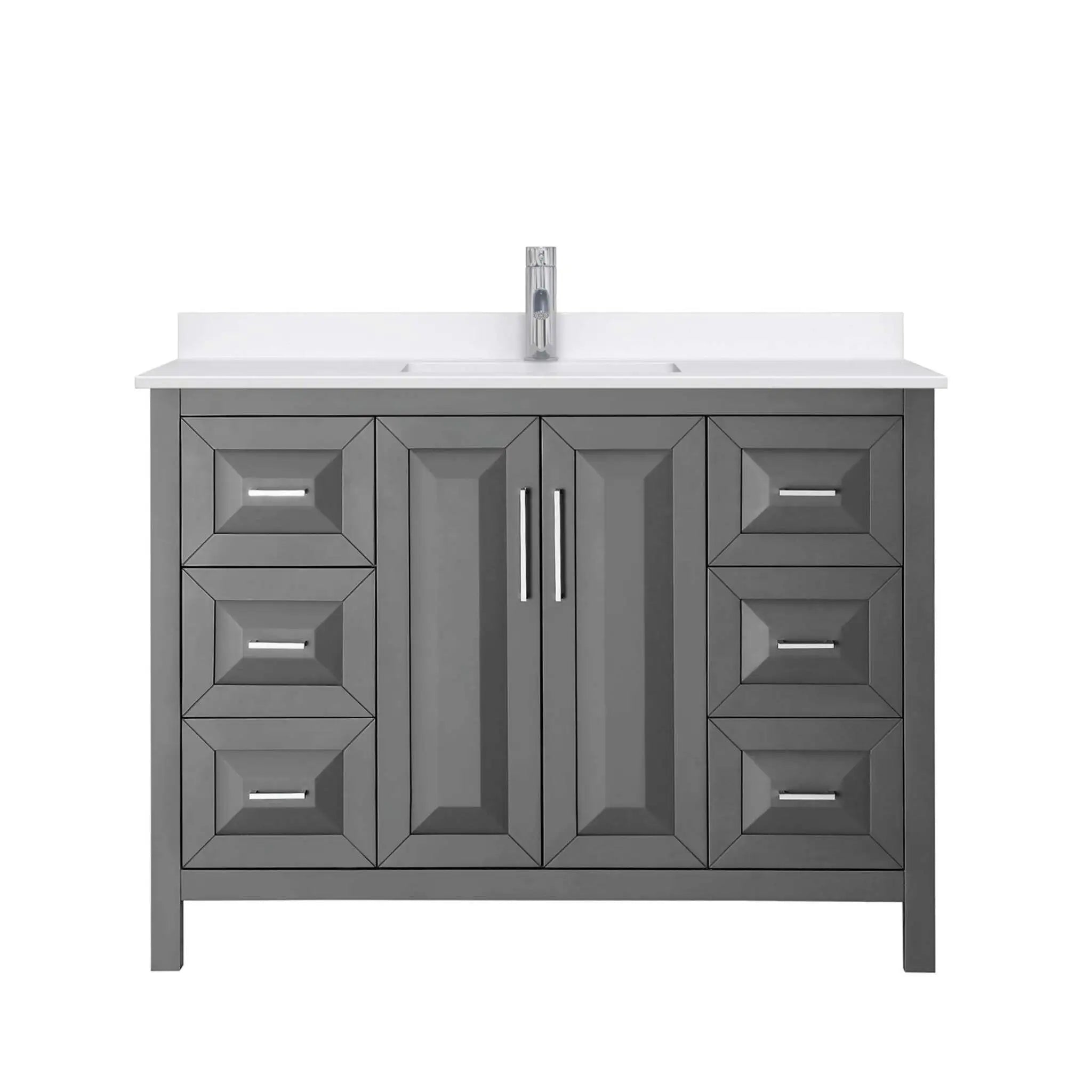 48" Daria Single Bathroom Vanity in Dark Gray with Polished Chrome Trim by Wyndham