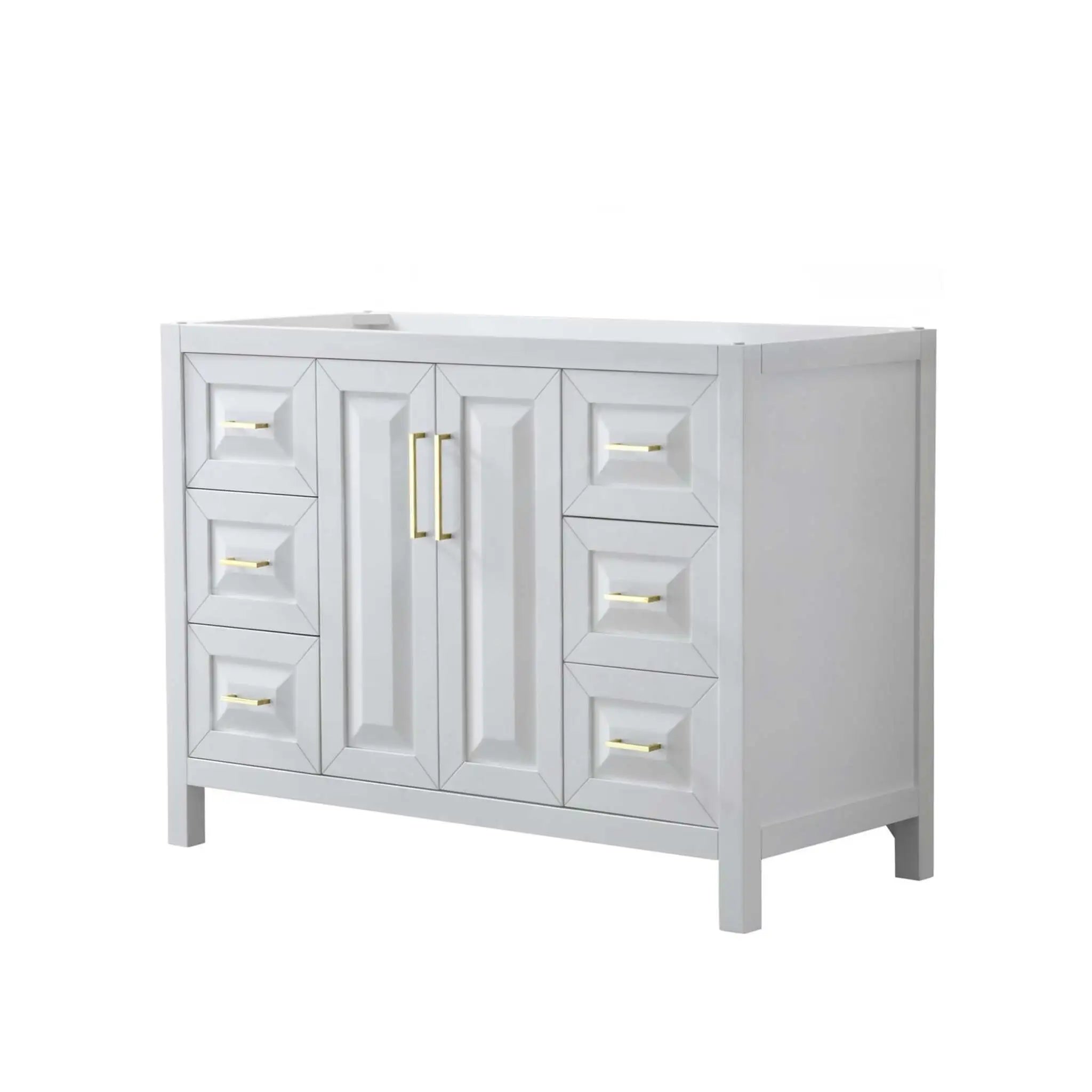 48" Daria Single Bathroom Vanity in White with Brushed Gold Trim by Wyndham